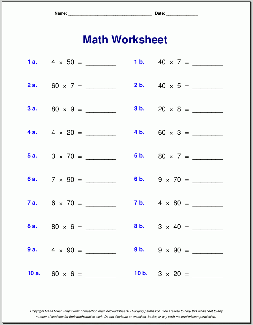 Math Worksheets Printable Free Math Worksheets Printable Free