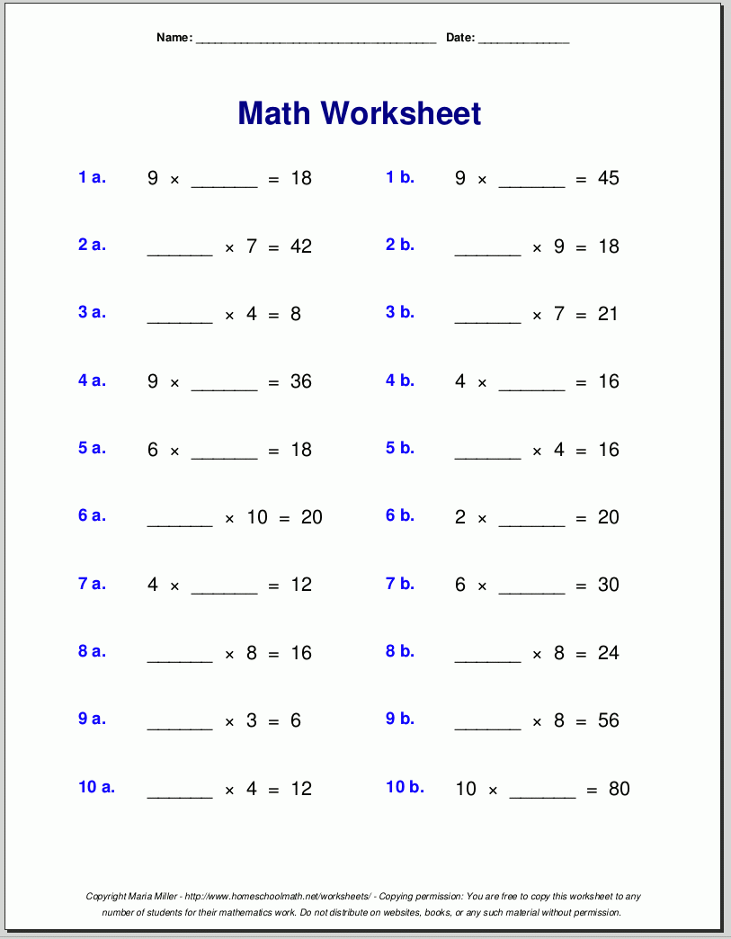 Multiplication Worksheets Free Printable Multiplication Worksheets Free Printable