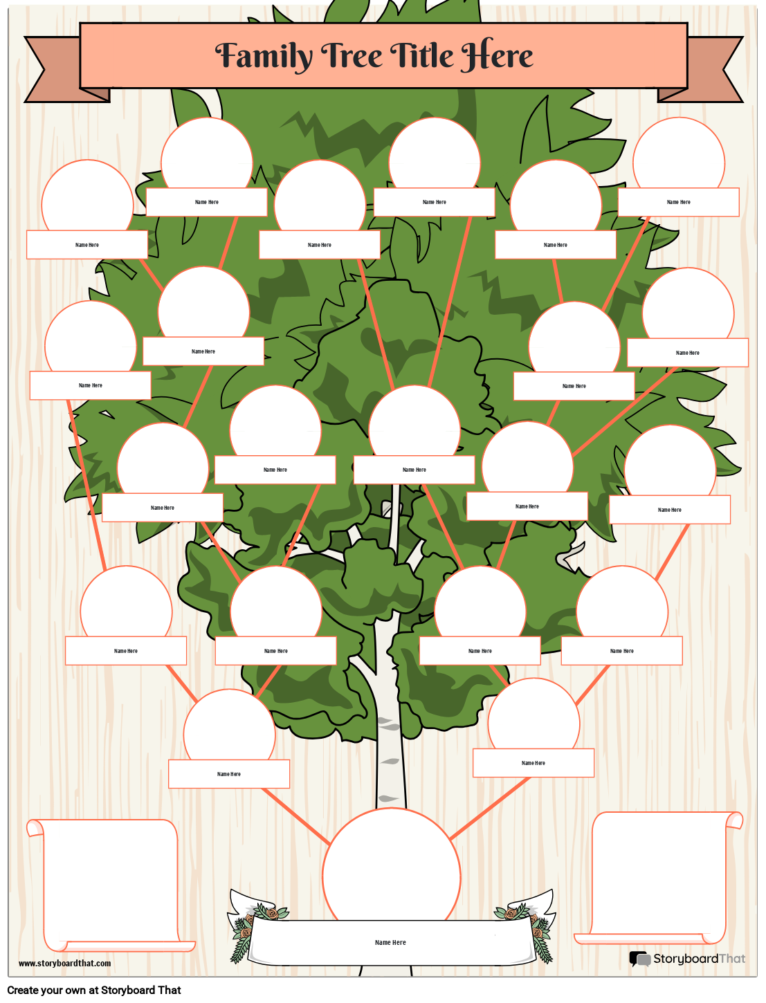 Green Tree Themed Family Tree Worksheet Storyboard Green Tree Themed Family Tree Worksheet Storyboard
