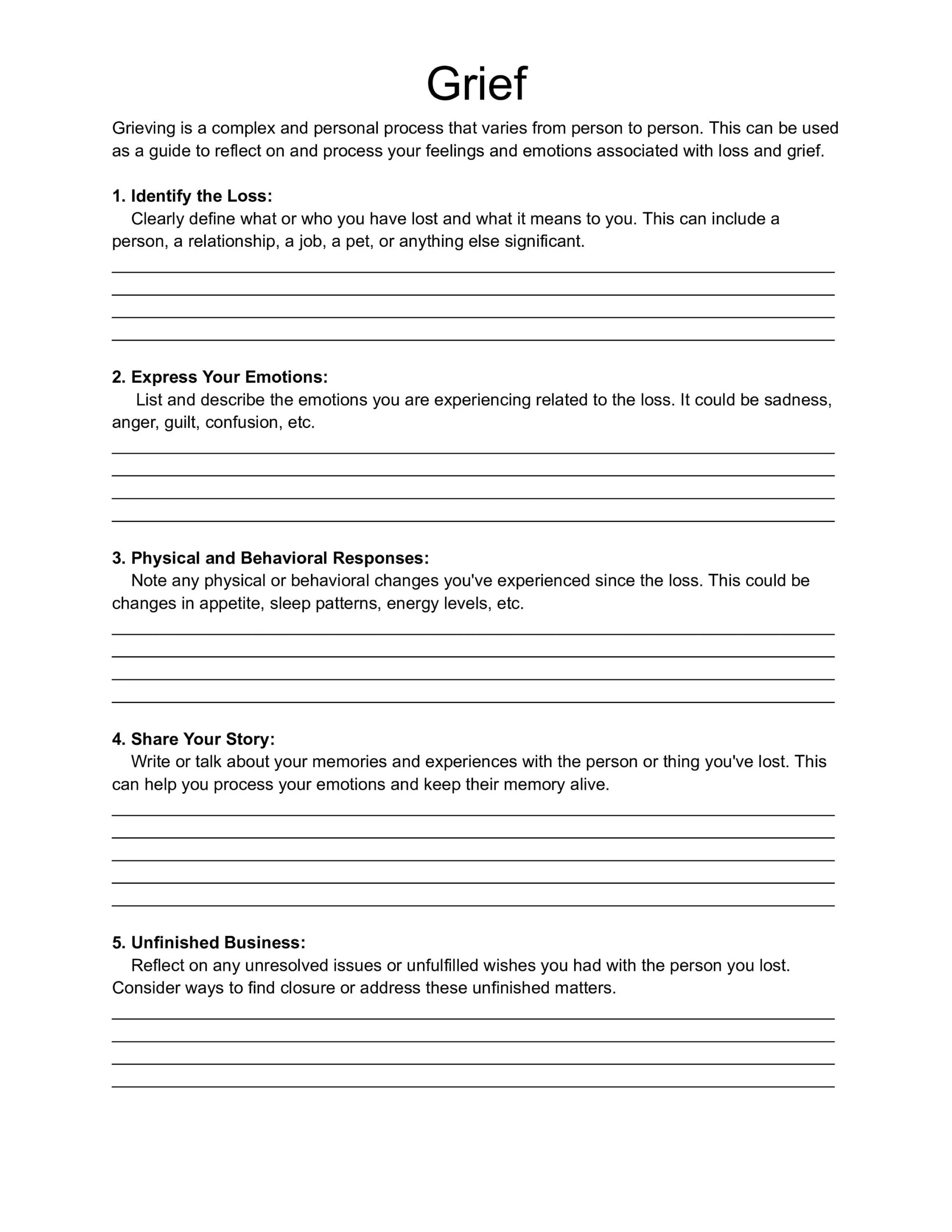 Grief Worksheet Mental Health Worksheet Grief Therapy Worksheet Grief Worksheet Mental Health Worksheet Grief Therapy Worksheet