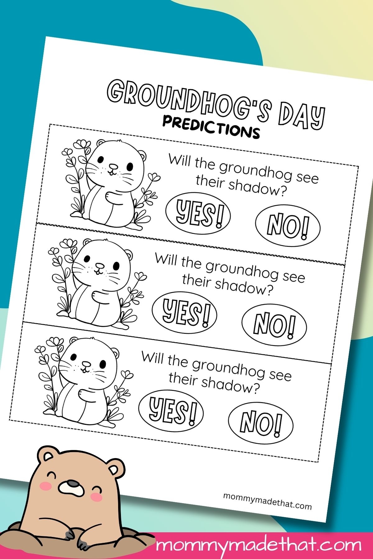Groundhog Day Prediction amp Voting Slips Free Printable Groundhog Day Prediction amp Voting Slips Free Printable