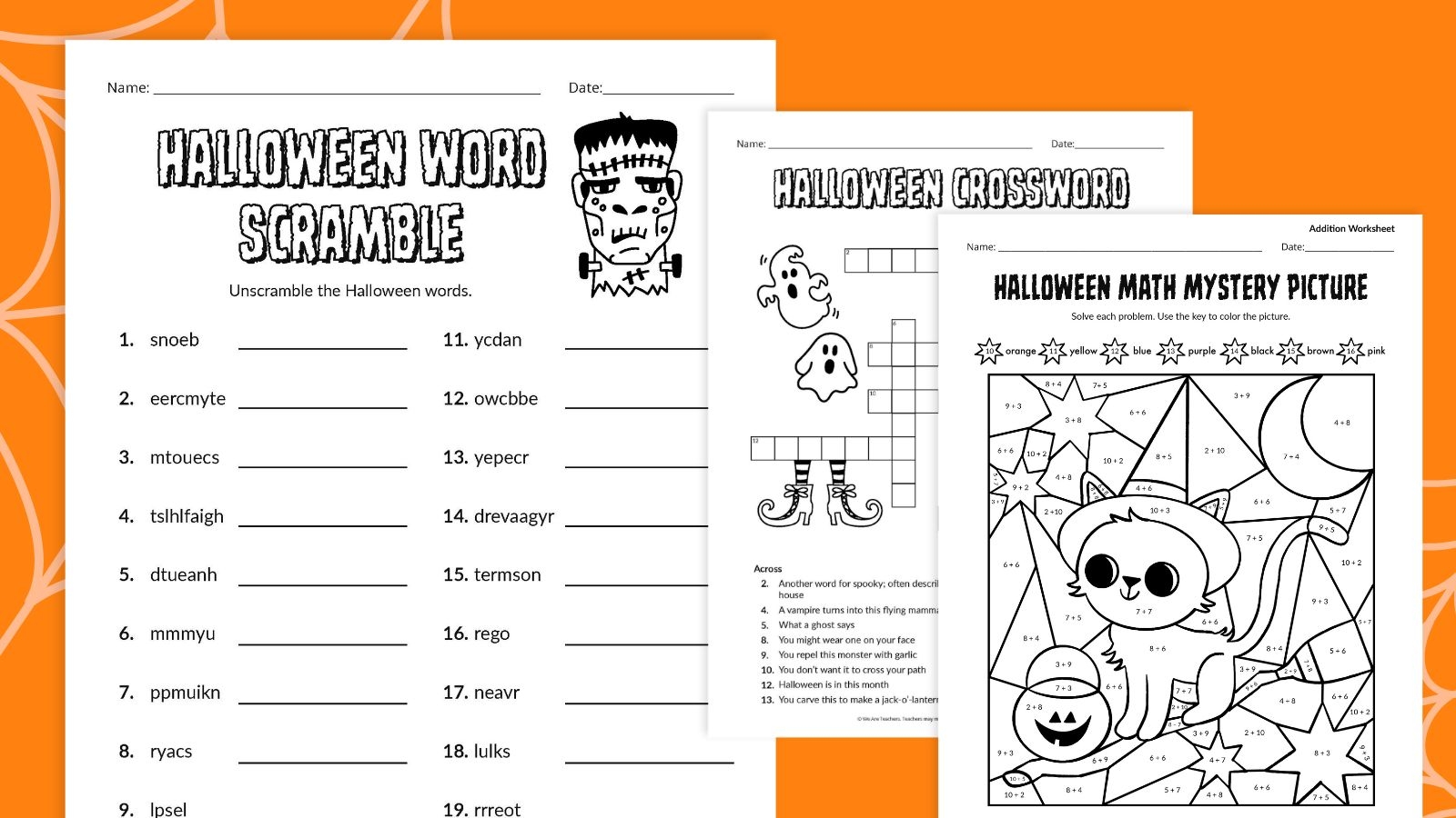 Free Printable Halloween Worksheets Free Printable Halloween Worksheets