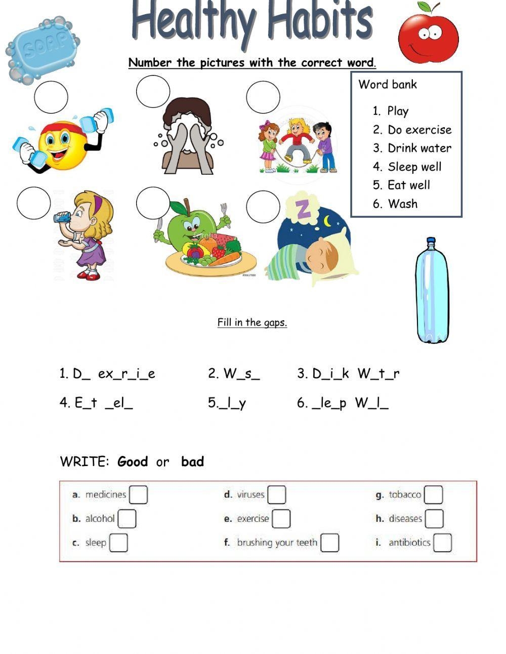 Healthy Habits Free Interactive Worksheets 394436 Healthy Habits Free Interactive Worksheets 394436