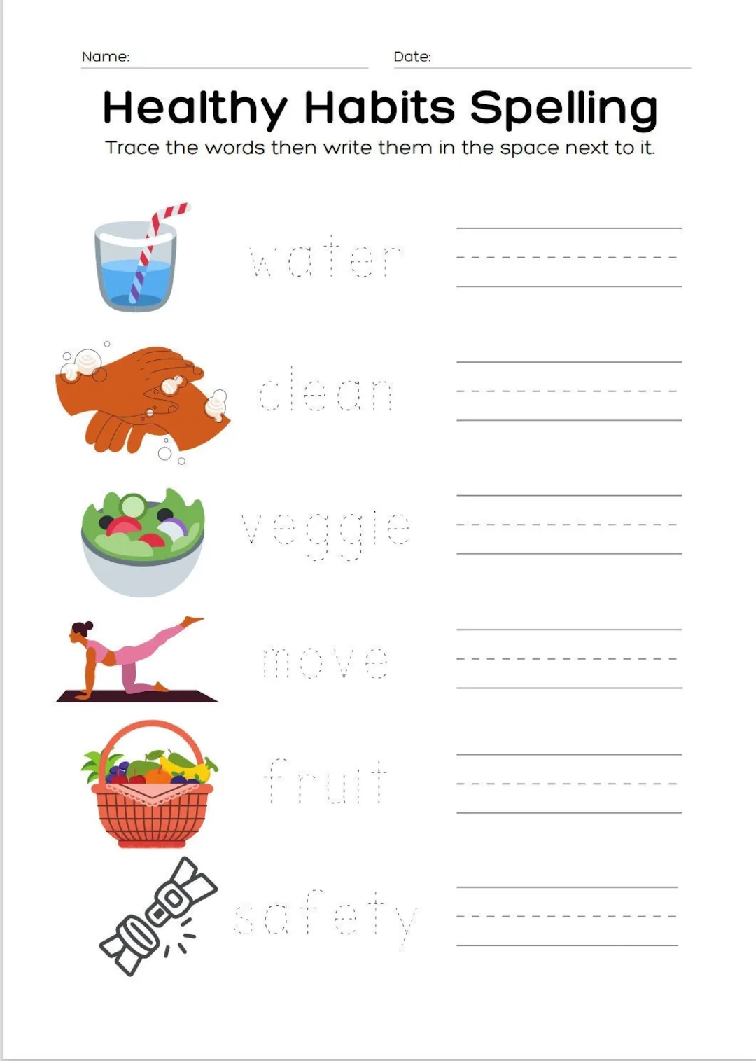 Healthy Habits Kindergarten Worksheets Etsy Healthy Habits Kindergarten Worksheets Etsy