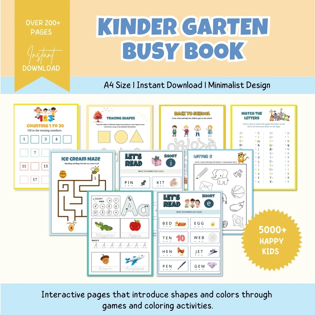 Homeschool Kindergarten Busy Book 200 Preschool amp Toddler Homeschool Kindergarten Busy Book 200 Preschool amp Toddler