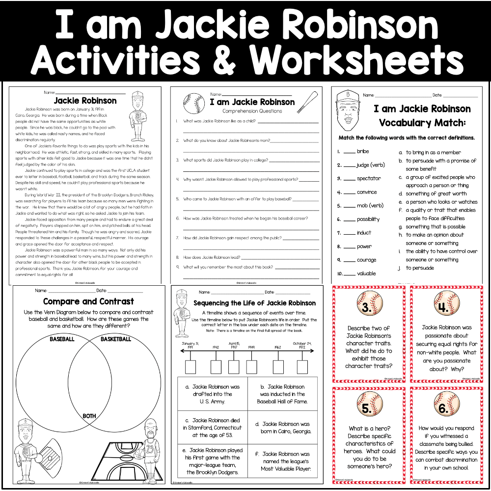 I Am Jackie Robinson Activities Brad Meltzer Literature Unit I Am Jackie Robinson Activities Brad Meltzer Literature Unit