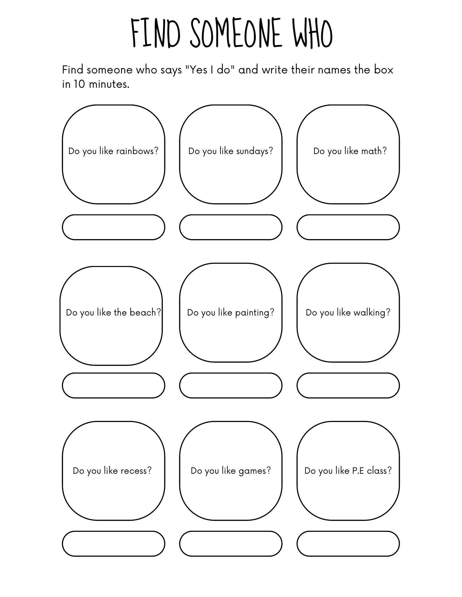 Printable Icebreaker Worksheets Pdf Printable Icebreaker Worksheets Pdf