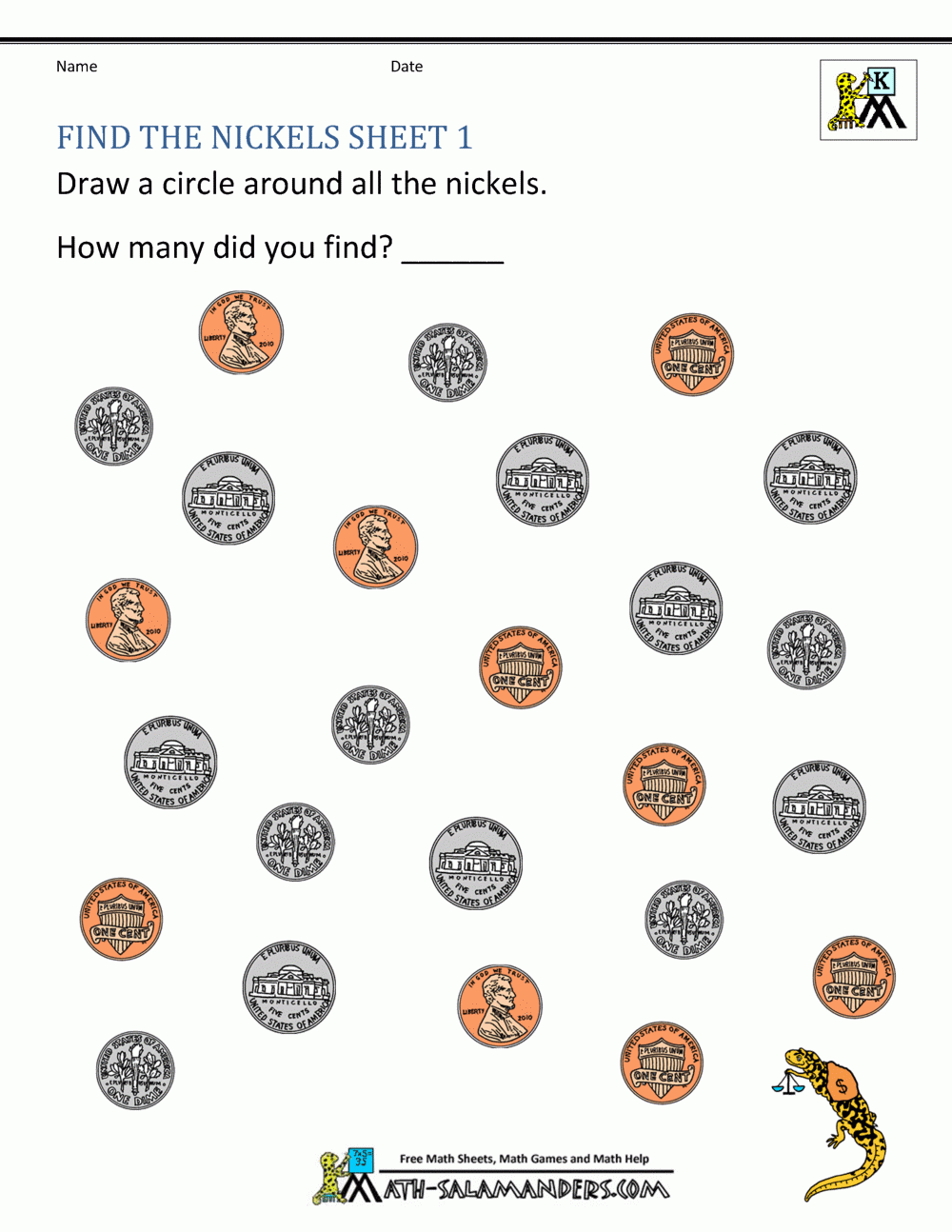 Kindergarten Money Worksheets 1st Grade Kindergarten Money Worksheets 1st Grade
