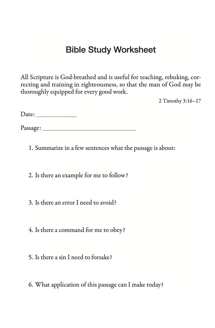 Printable Bible Study Worksheets Printable Bible Study Worksheets