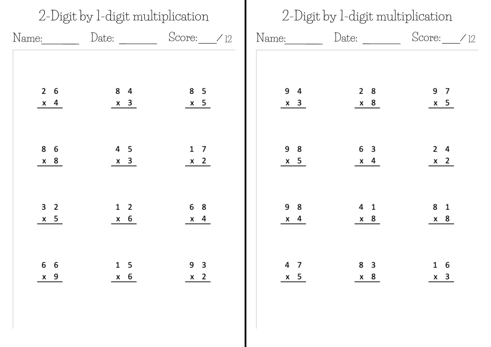 Kumon like Math Worksheets Exercise Pages In PDF 2 digit By 1 Kumon like Math Worksheets Exercise Pages In PDF 2 digit By 1