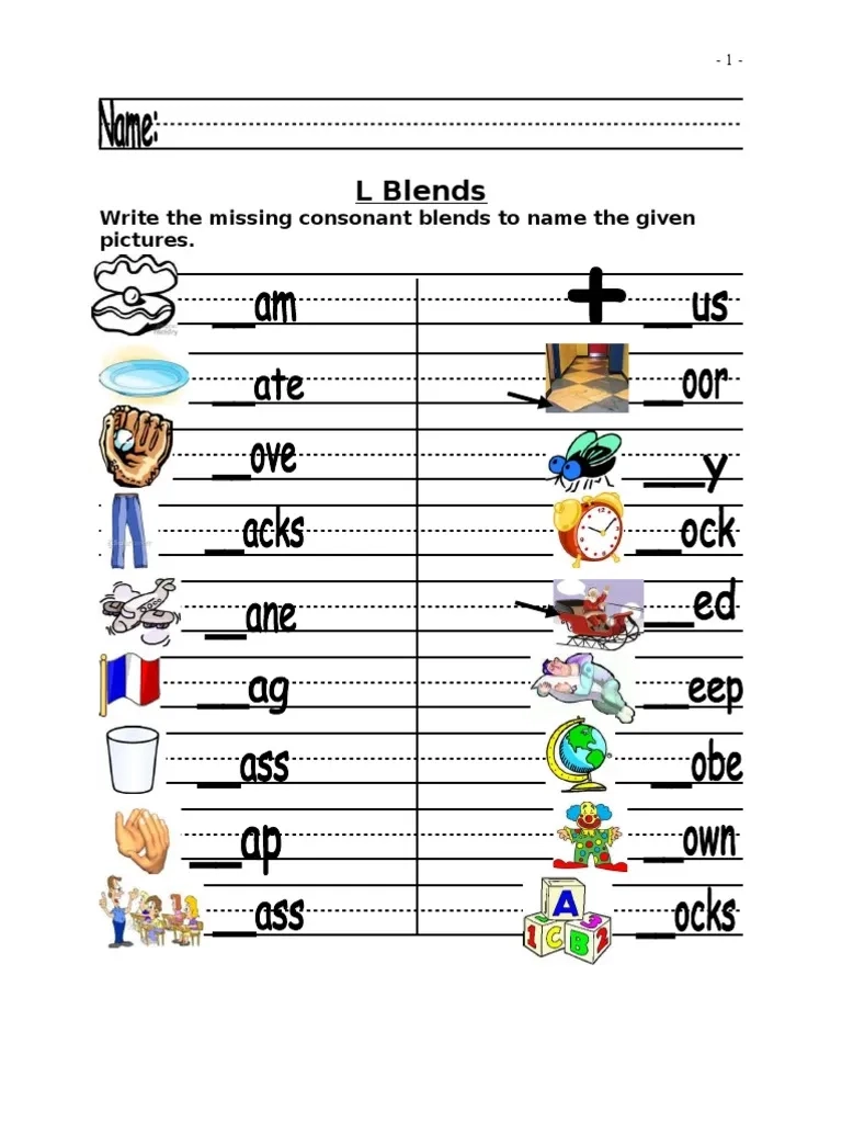 Free Printable Consonant Blends Worksheets Free Printable Consonant Blends Worksheets