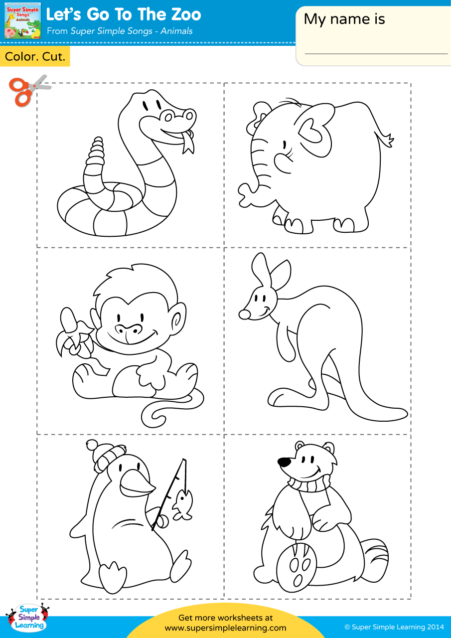Let s Go To The Zoo Worksheet Color Cut amp Paste Super Simple Let s Go To The Zoo Worksheet Color Cut amp Paste Super Simple