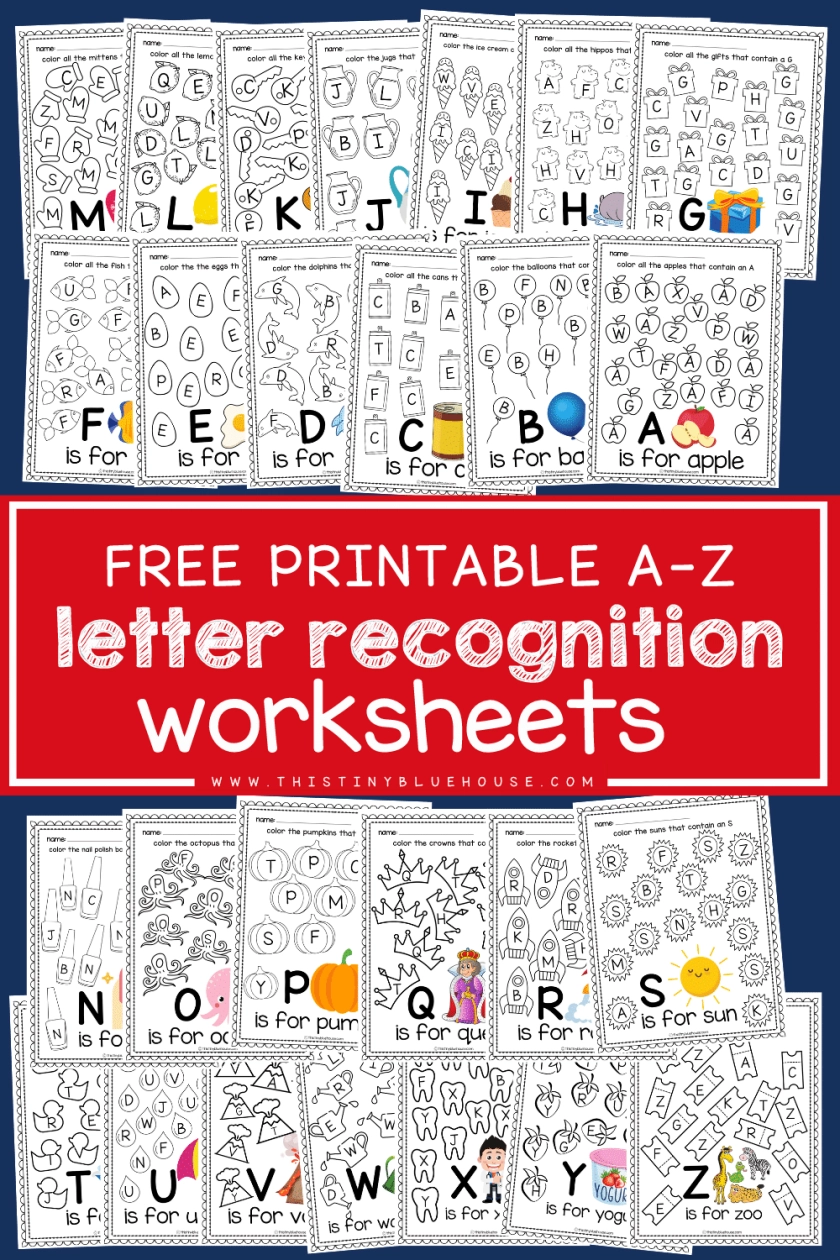 Letter Recognition Worksheets 26 Page Free Printable PDF Bundle Letter Recognition Worksheets 26 Page Free Printable PDF Bundle