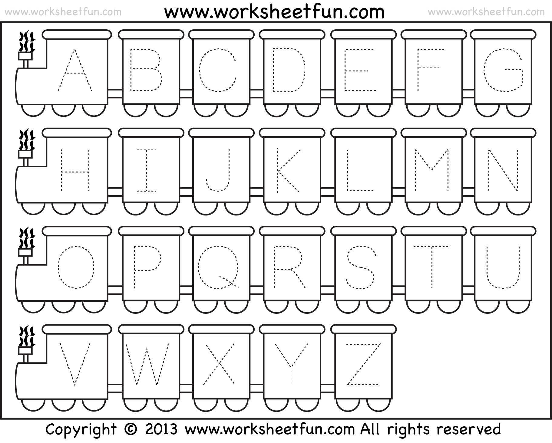 Letter Tracing Worksheet Train Theme FREE Printable Worksheets Letter Tracing Worksheet Train Theme FREE Printable Worksheets