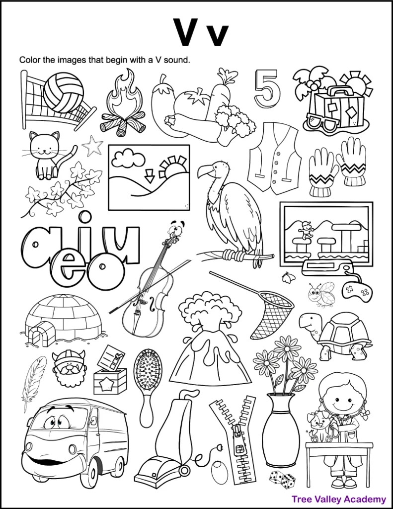 Letter V Sound Worksheets Tree Valley Academy Letter V Sound Worksheets Tree Valley Academy