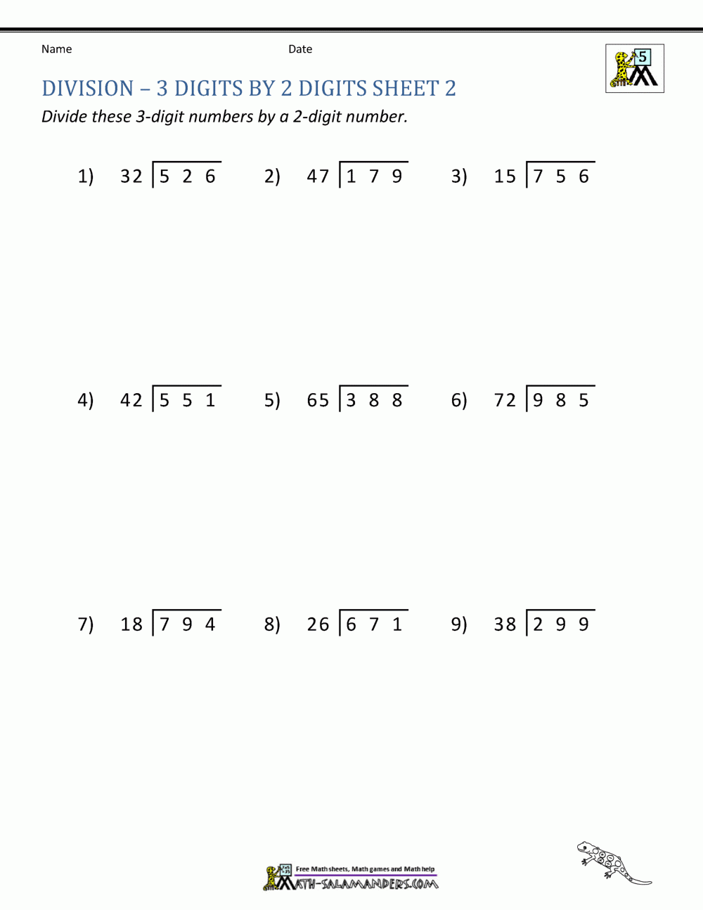 Long Division Printable Worksheets Long Division Printable Worksheets