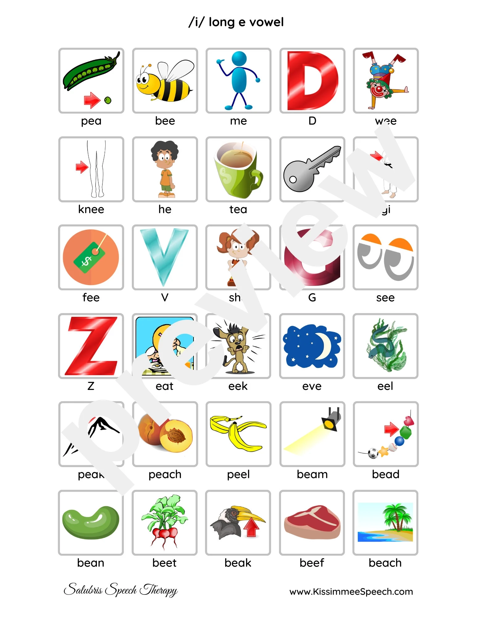 Long e Worksheets For Speech Therapy Practice 3 Pages Etsy Long e Worksheets For Speech Therapy Practice 3 Pages Etsy