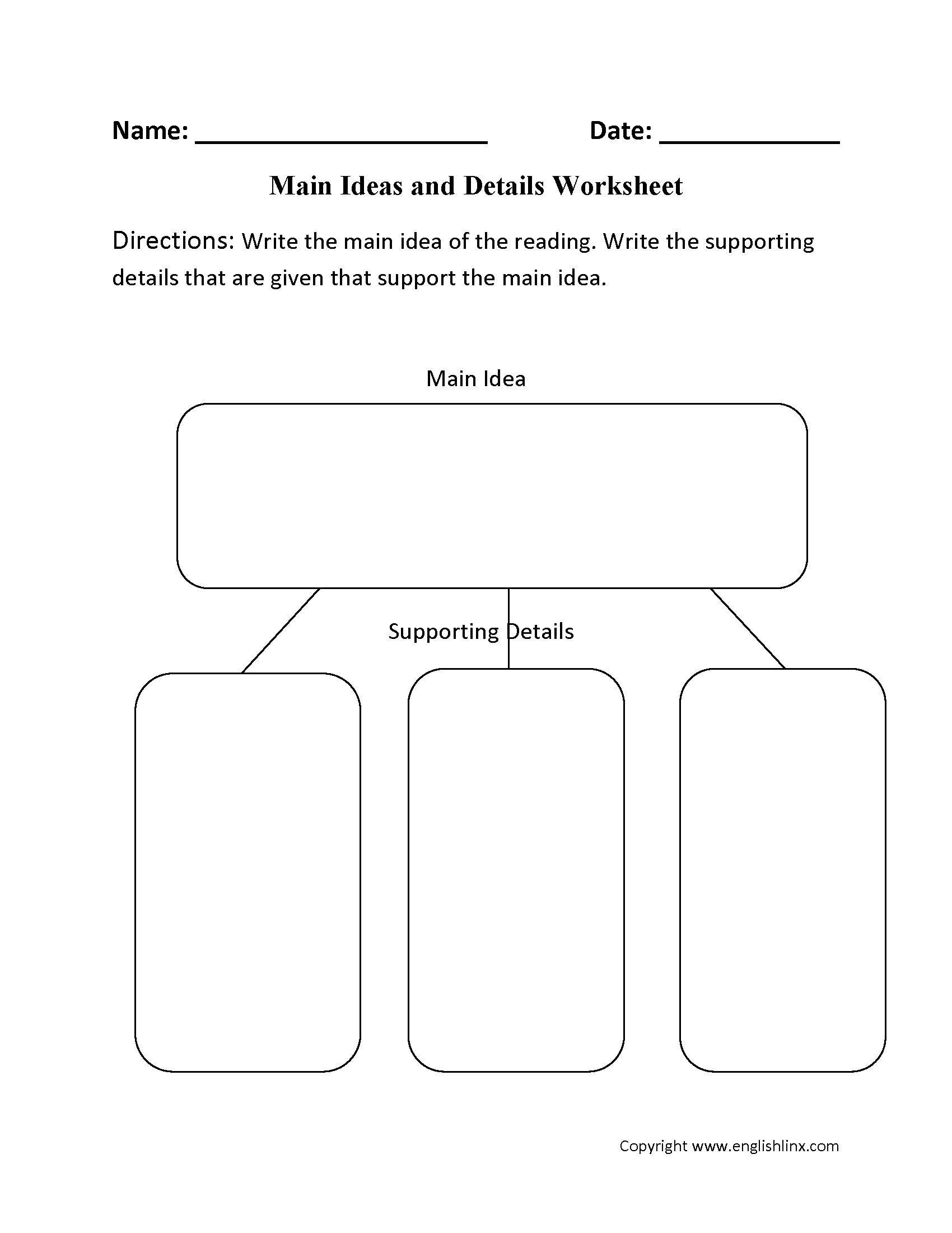 Free Printable Main Idea Worksheets Free Printable Main Idea Worksheets