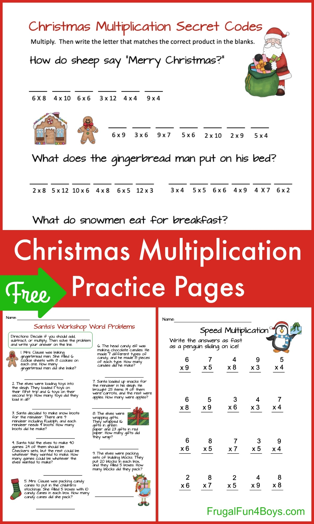 Free Printable Christmas Multiplication Worksheets Free Printable Christmas Multiplication Worksheets