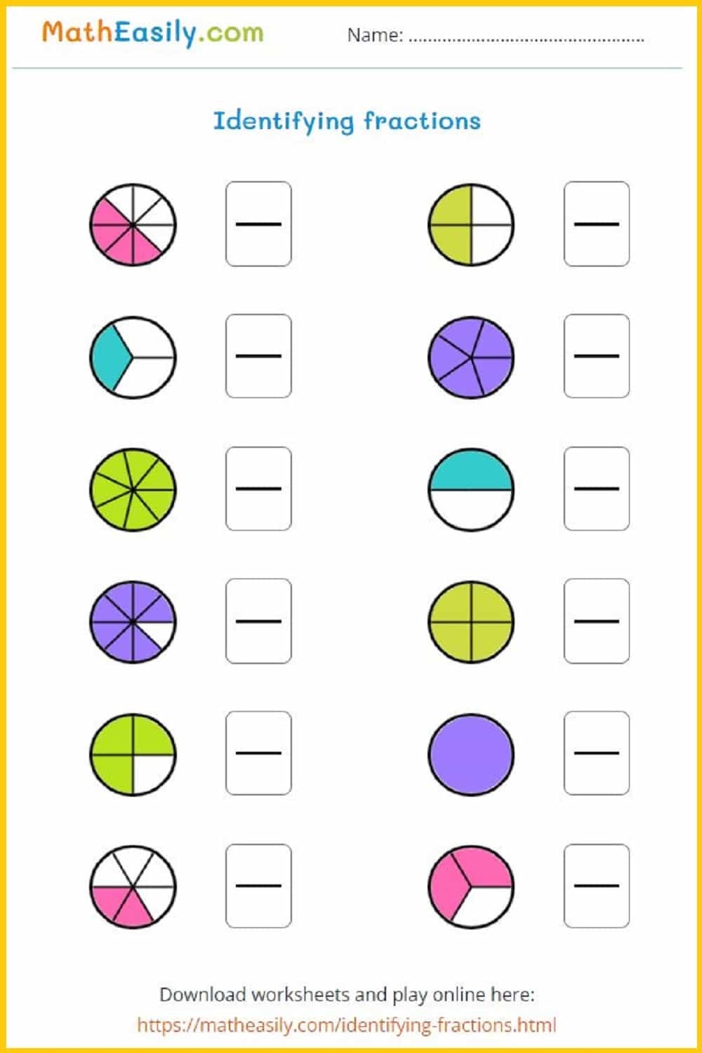 Free Printable Fraction Worksheets Free Printable Fraction Worksheets