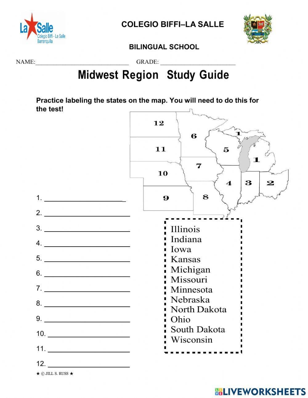 Midwest Region Free Interactive Worksheets 1203676 Midwest Region Free Interactive Worksheets 1203676
