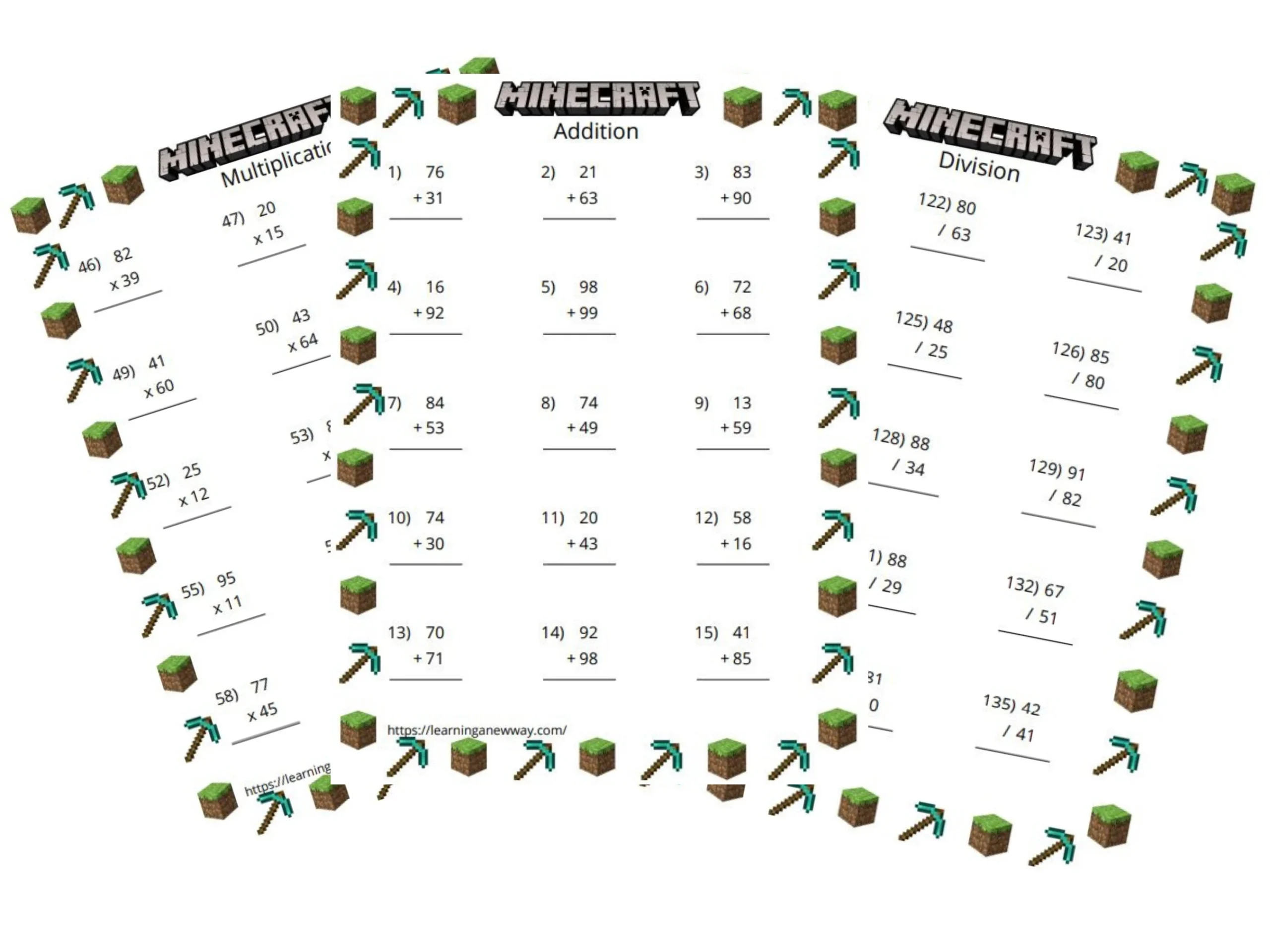 Minecraft Math Worksheets Bundle 400 Seiten Mit Mathe Minecraft Math Worksheets Bundle 400 Seiten Mit Mathe