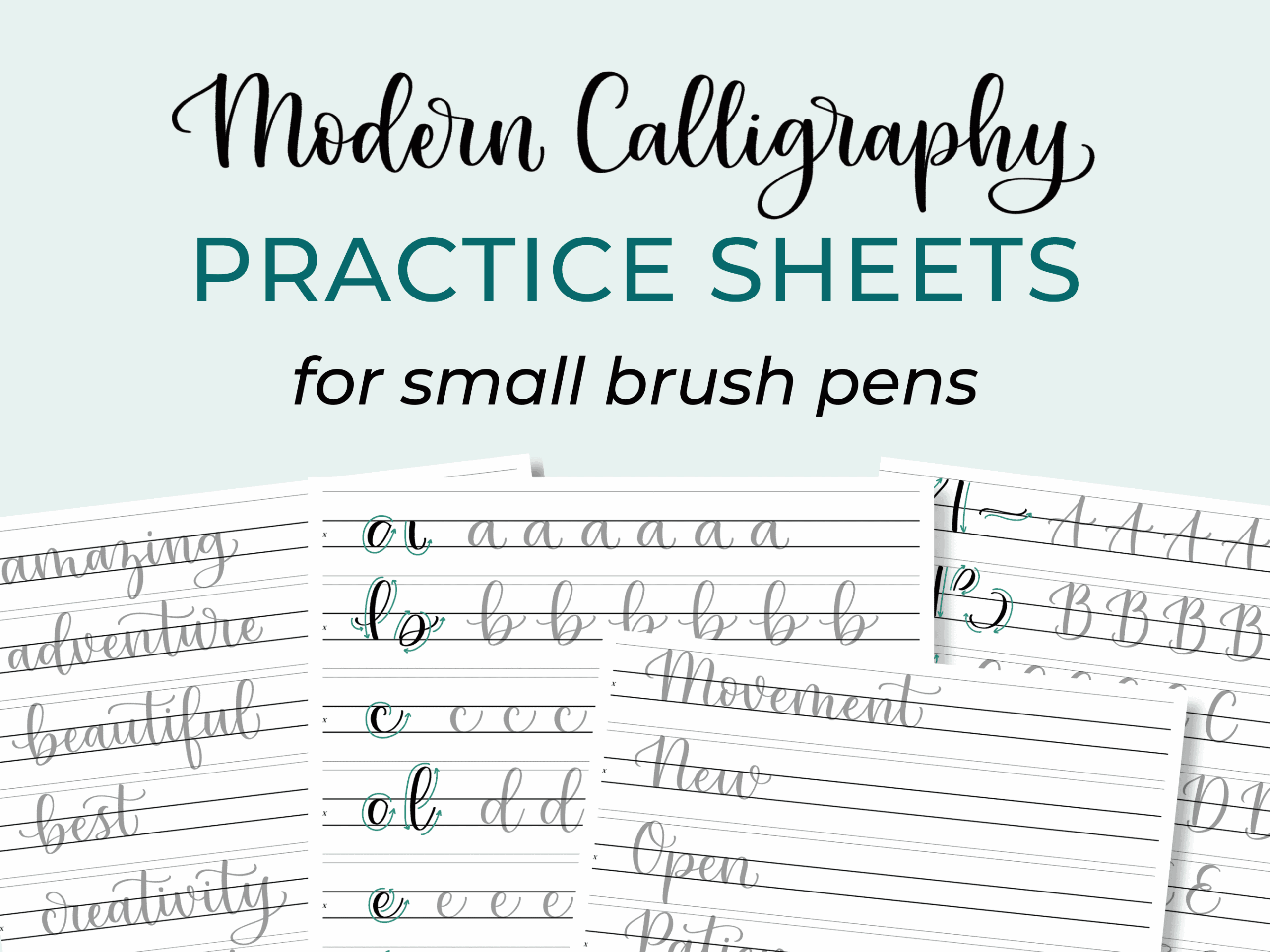 Modern Calligraphy Alphabet Practice Sheets Printable Worksheets For Small Brush Pens Modern Calligraphy Alphabet Practice Sheets Printable Worksheets For Small Brush Pens