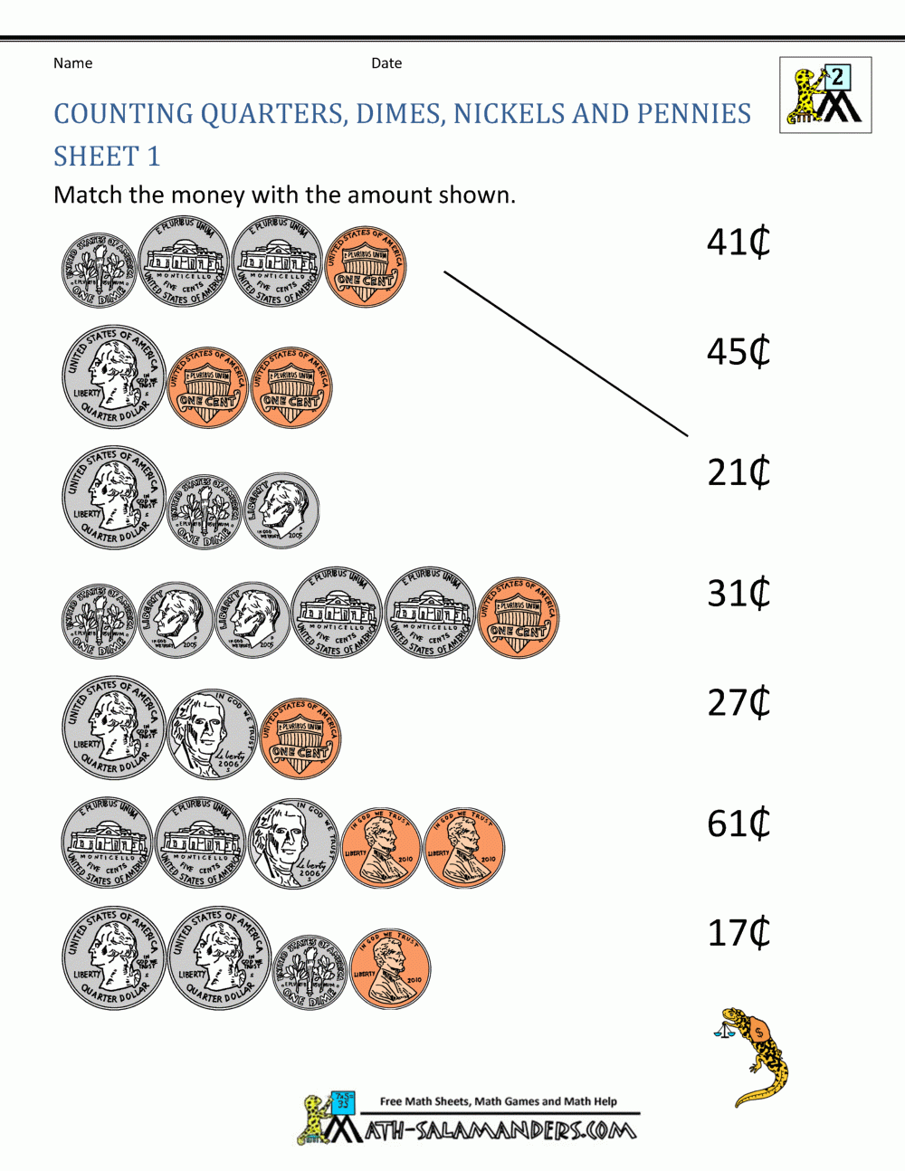 Money Worksheets For 2nd Grade Money Worksheets For 2nd Grade