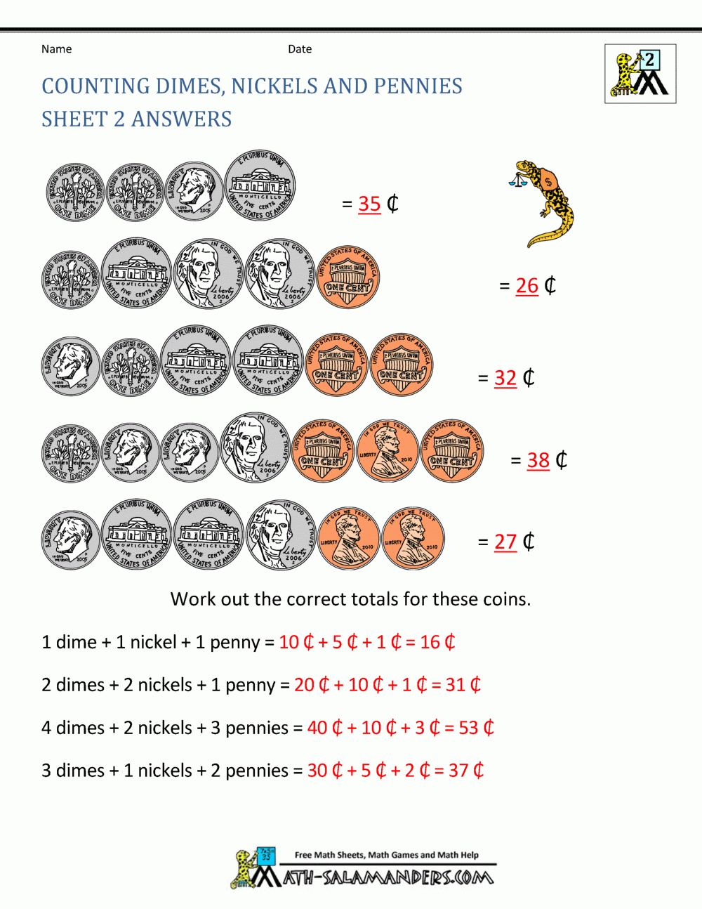 Money Worksheets For 2nd Grade Money Worksheets For 2nd Grade