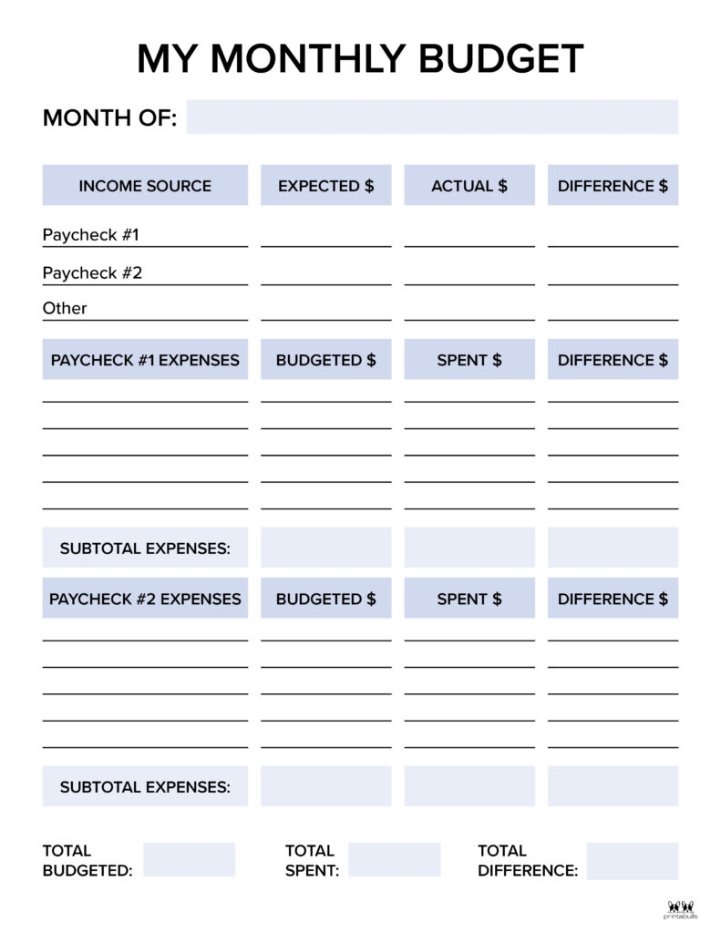Free Printable Budget Worksheet Pdf Free Printable Budget Worksheet Pdf