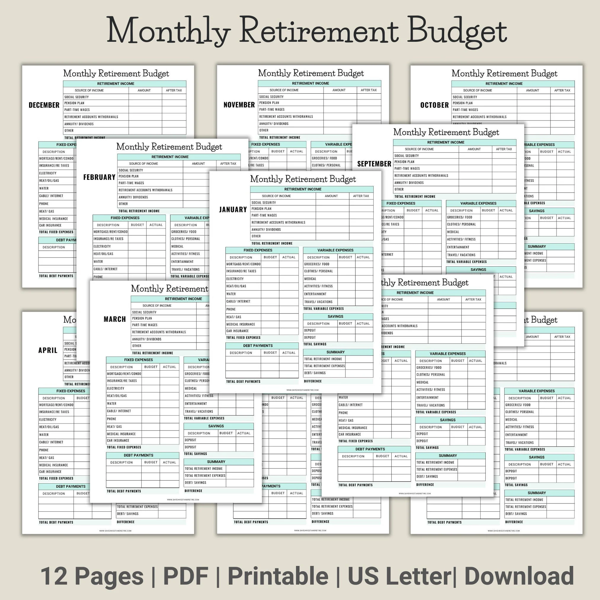 Free Printable Retirement Budget Worksheet Free Printable Retirement Budget Worksheet
