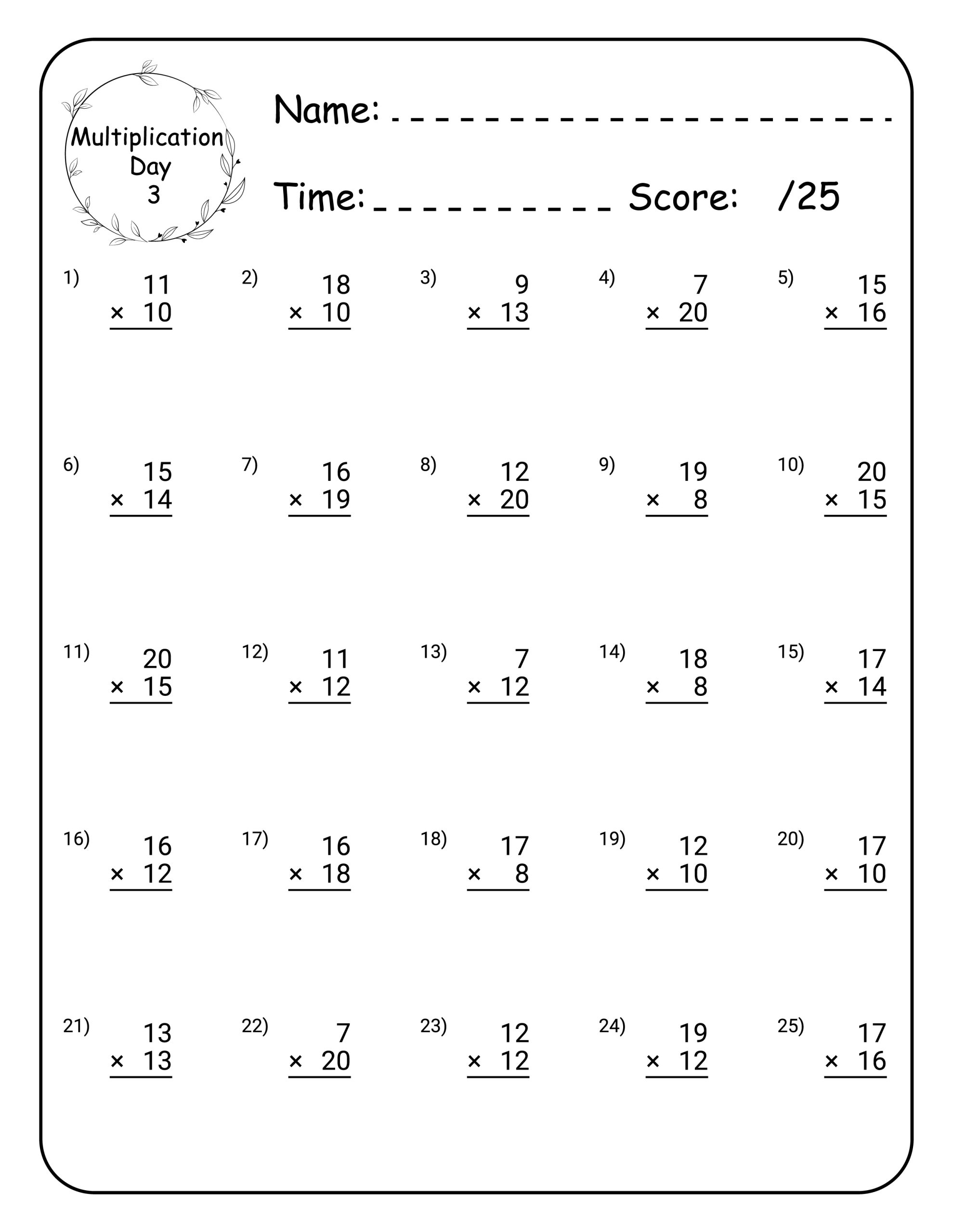 Multiplication Math Workbook For Grade 5 100 Practice Pages 100 Multiplication Math Workbook For Grade 5 100 Practice Pages 100