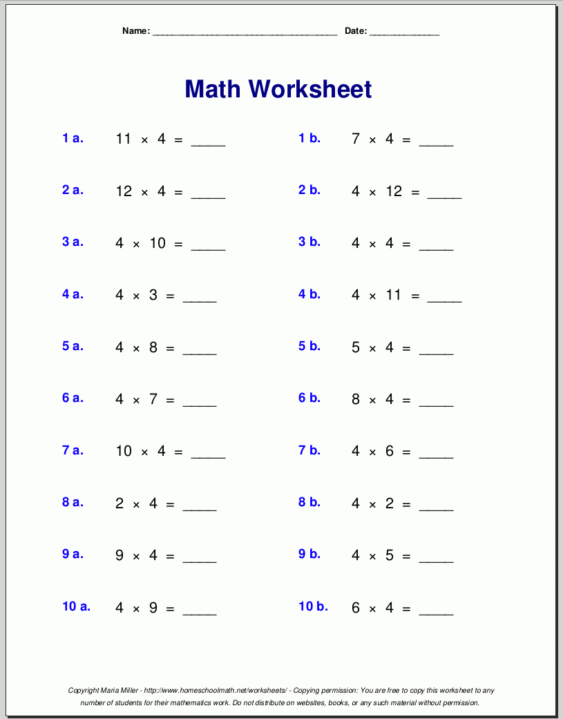 Multiplication Worksheets For Grade 3 Multiplication Worksheets For Grade 3
