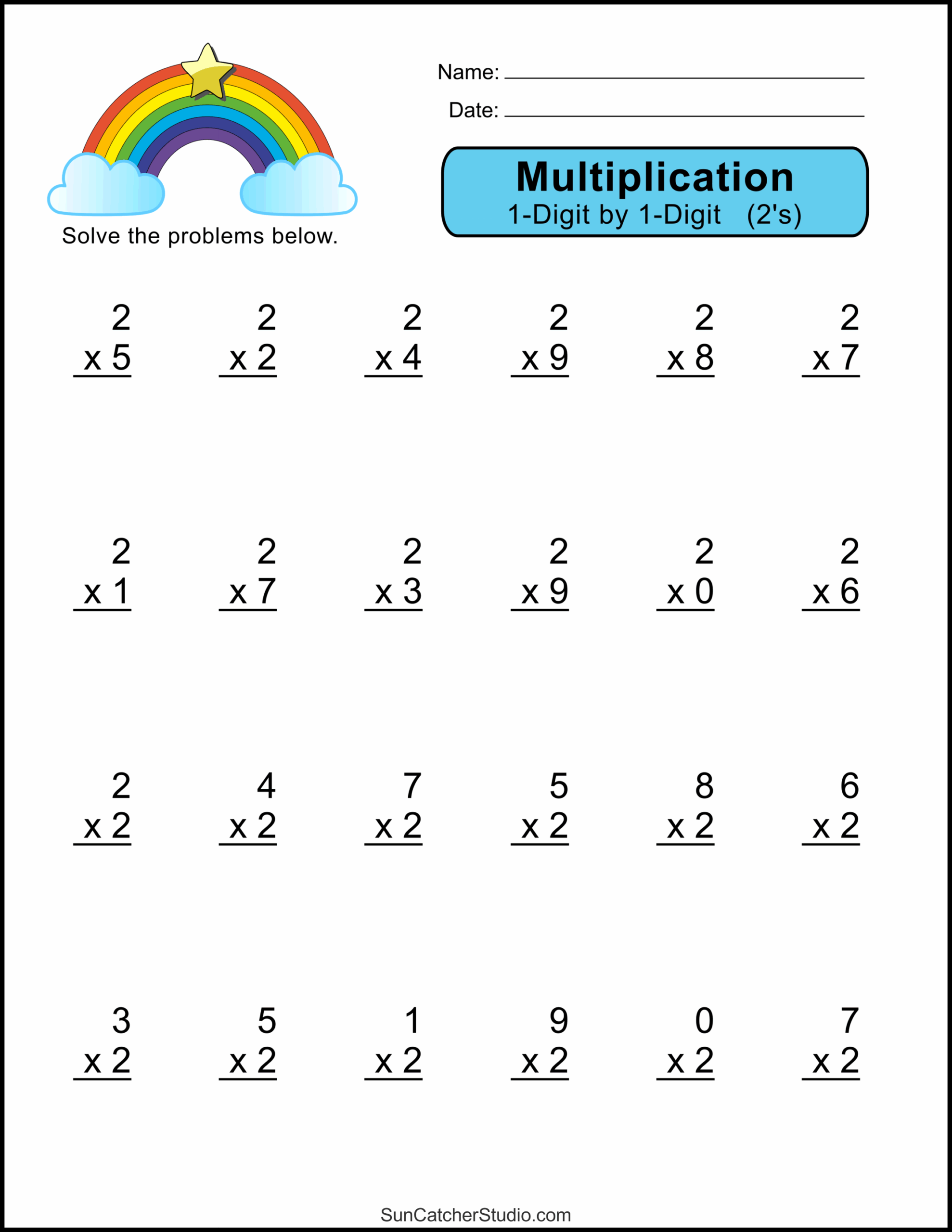 Multiplication Worksheets One Digit Math Drills Free Multiplication Worksheets One Digit Math Drills Free