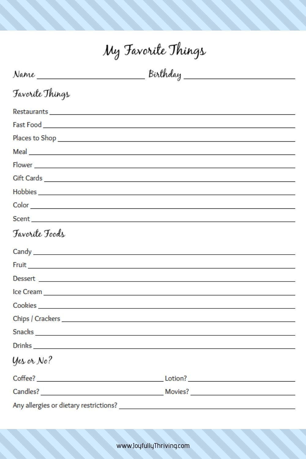 My Favorite Things Free Printable For Teachers Love This Idea My Favorite Things Free Printable For Teachers Love This Idea