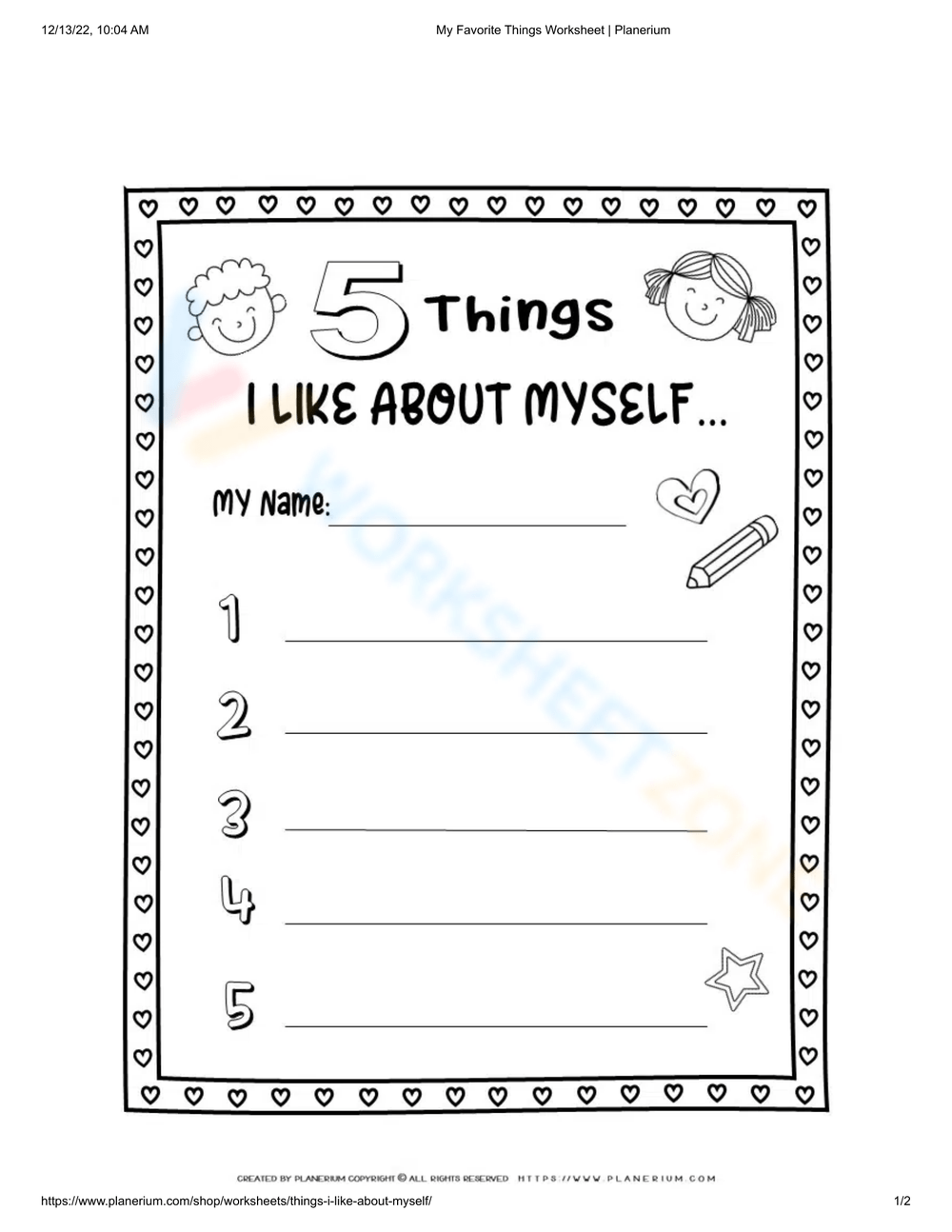 My Favorite Things Worksheets My Favorite Things Worksheets