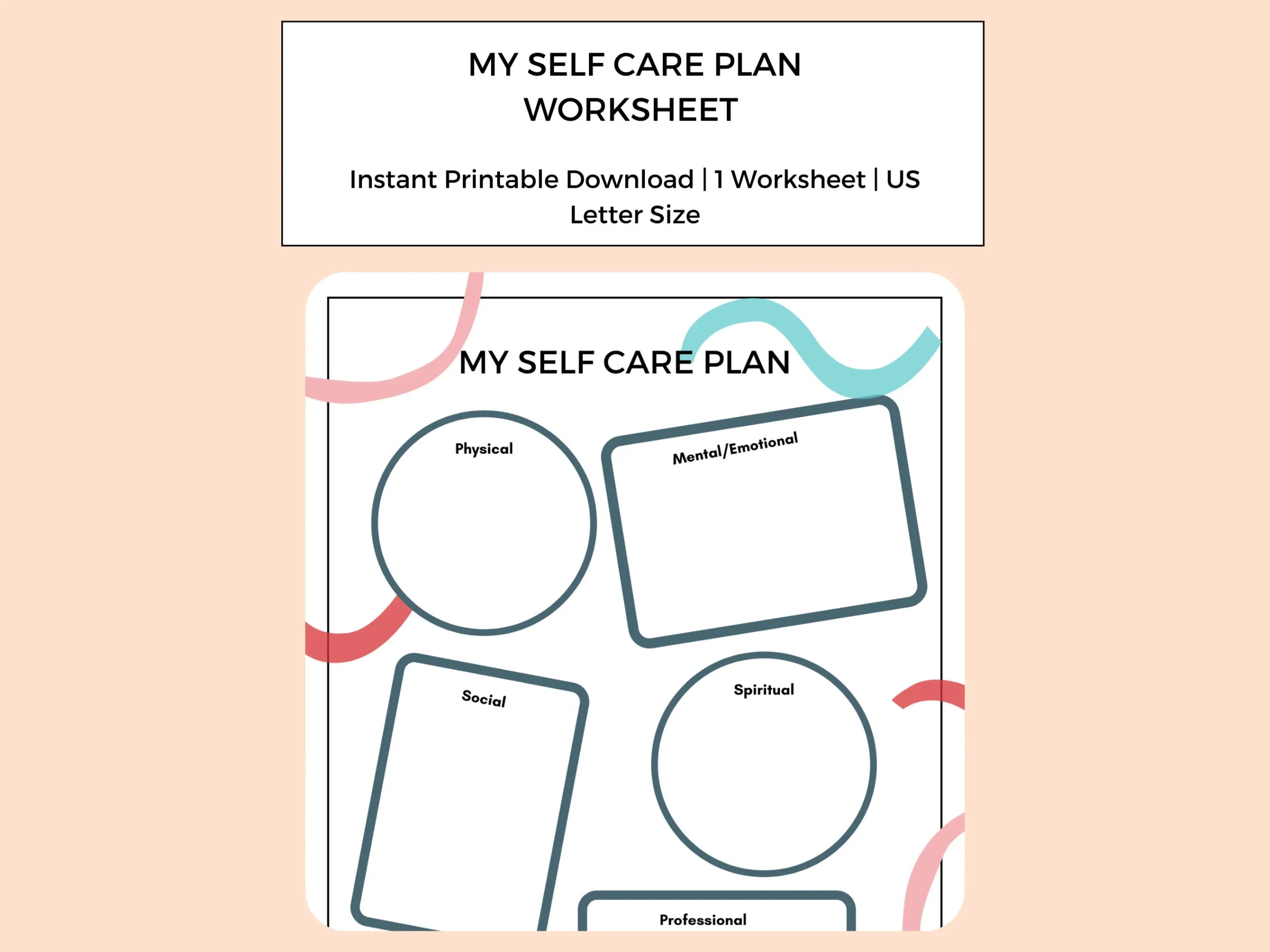 My Self Care Plan Self Care Worksheet Self Care Therapy Worksheet Digital Download My Self Care Plan Self Care Worksheet Self Care Therapy Worksheet Digital Download