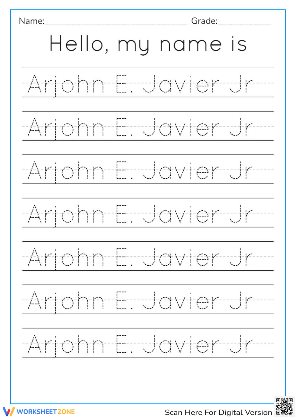 Name Tracing Worksheets amp Printable Name Tracing Worksheets amp Printable