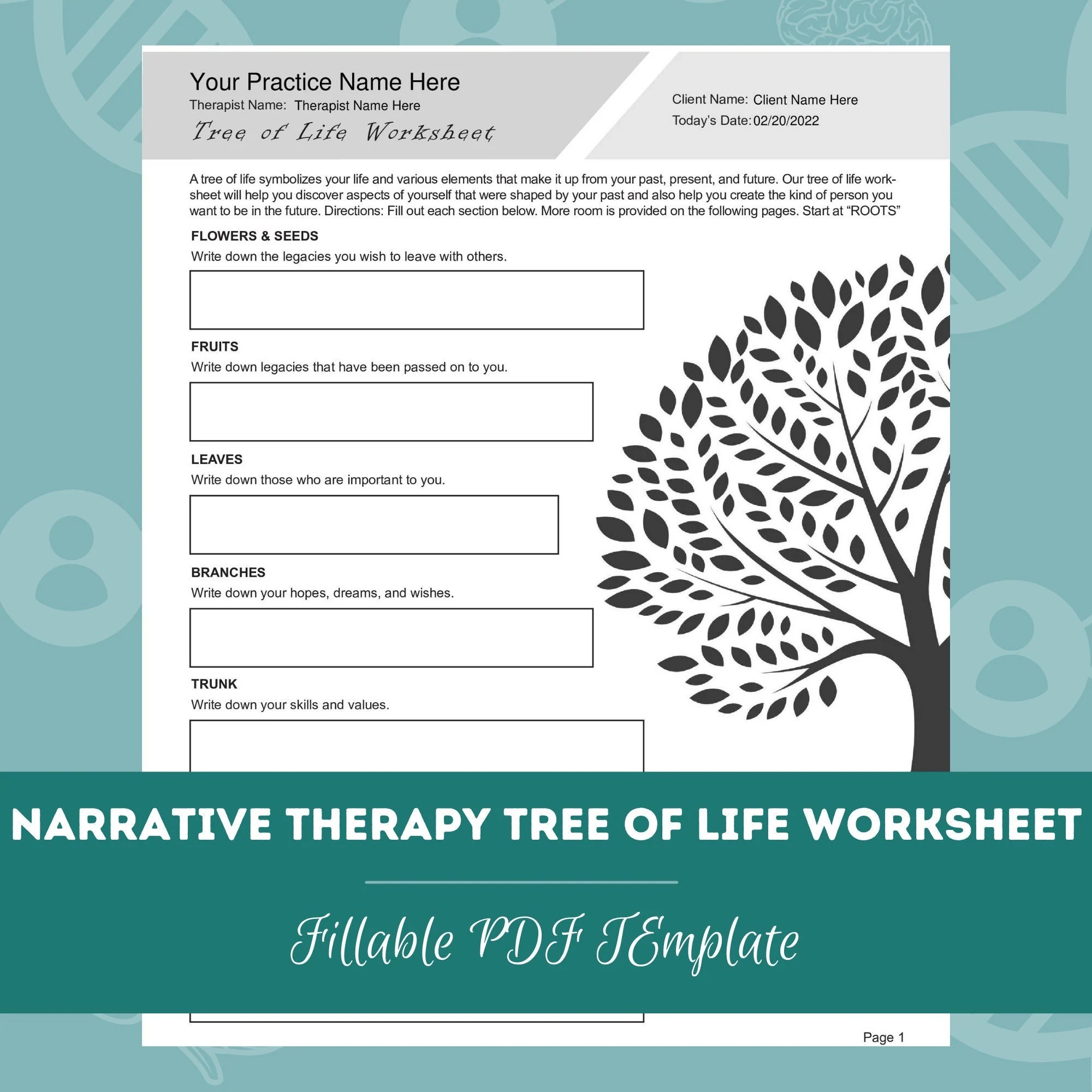 Narrative Therapy Tree Of Life Worksheet Editable Fillable PDF Narrative Therapy Tree Of Life Worksheet Editable Fillable PDF