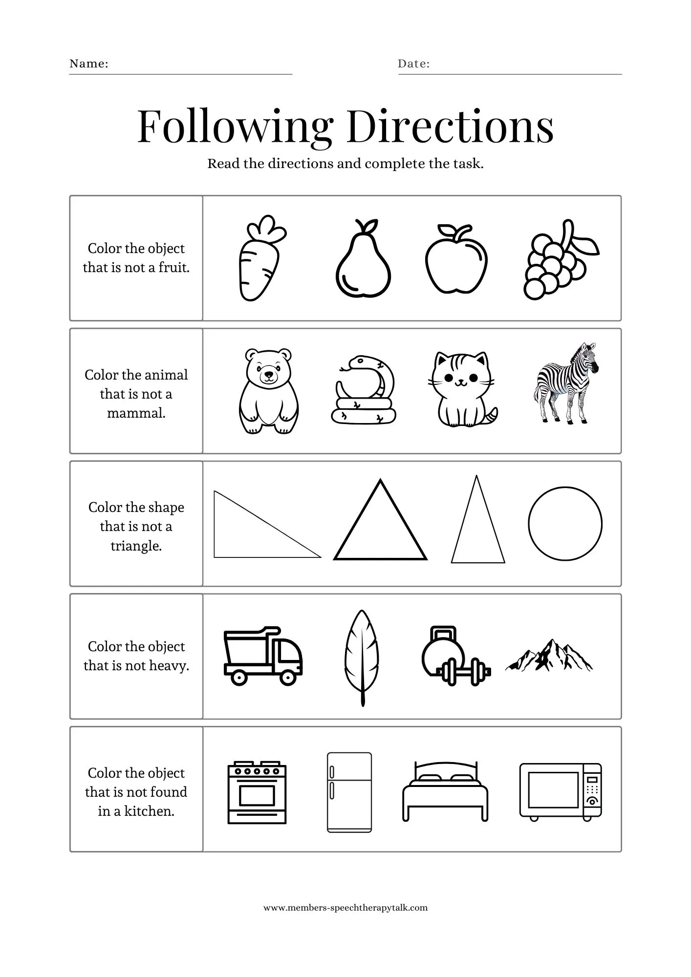 Negation Worksheet Speech Therapy Talk Membership Negation Worksheet Speech Therapy Talk Membership