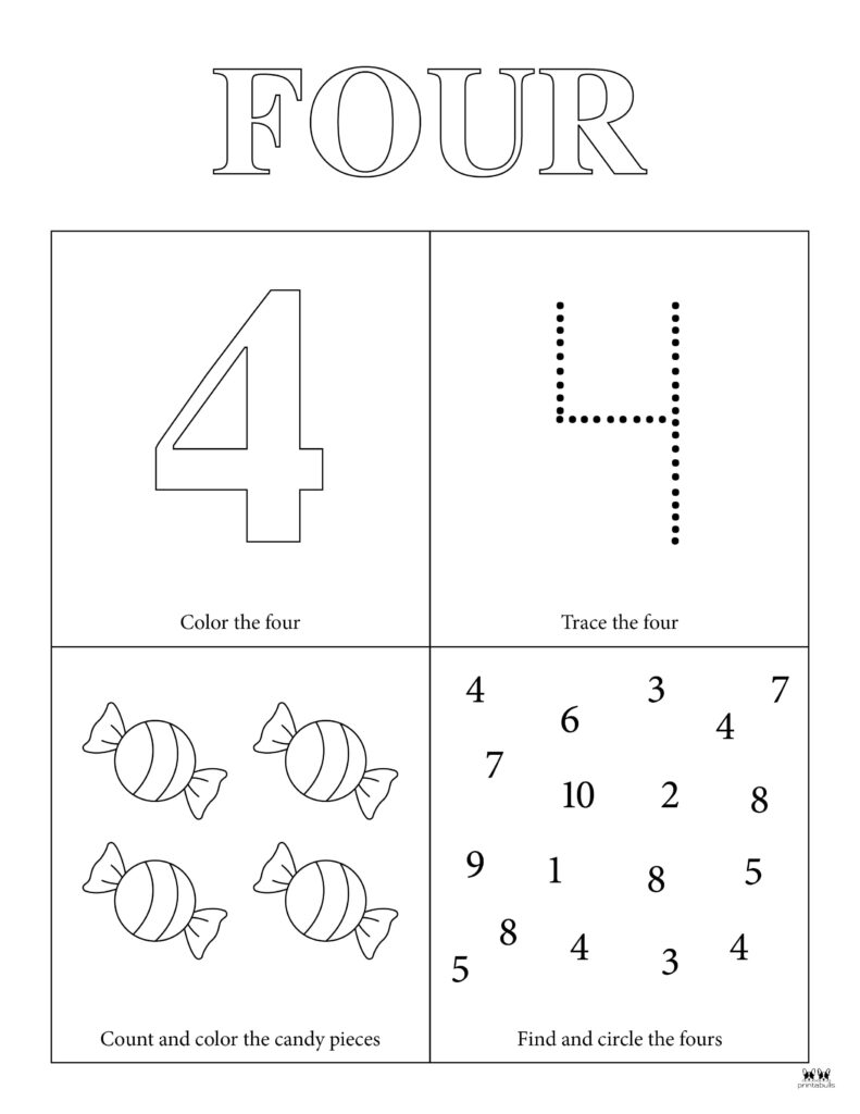 Number 4 Tracing Worksheets 15 FREE Pages Printabulls Number 4 Tracing Worksheets 15 FREE Pages Printabulls