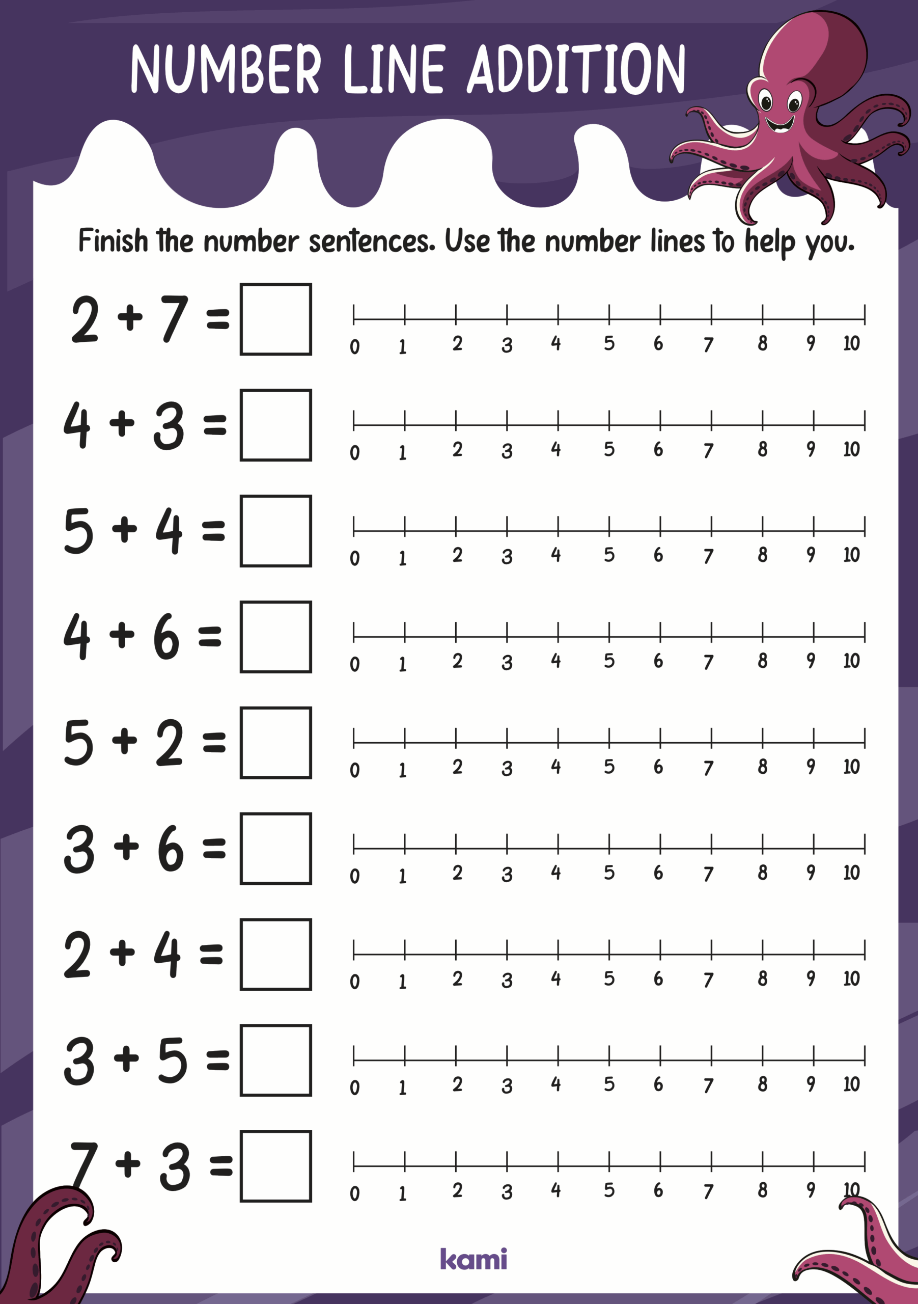 Number Line Additions 0 10 For Teachers Perfect For Grades 1st 
