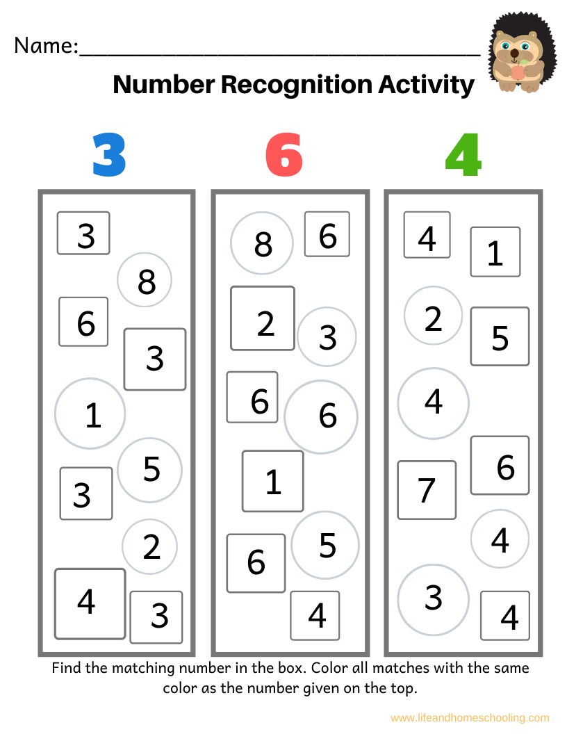 Free Printable Number Recognition Worksheets Free Printable Number Recognition Worksheets