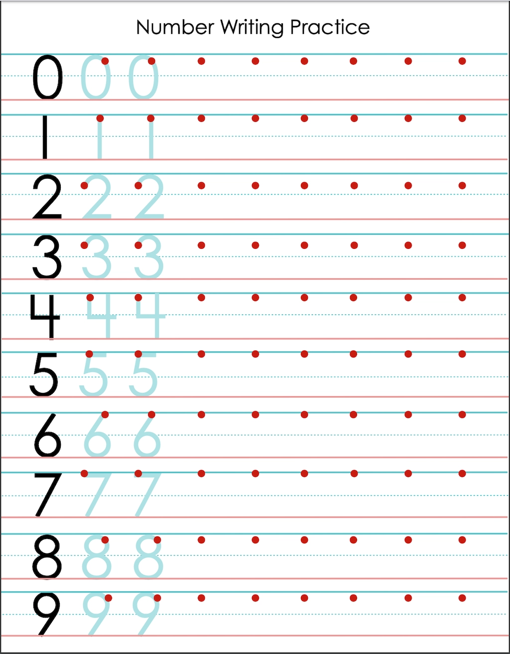 Number Writing Practice Sheet Free Printable Flanders Family Number Writing Practice Sheet Free Printable Flanders Family