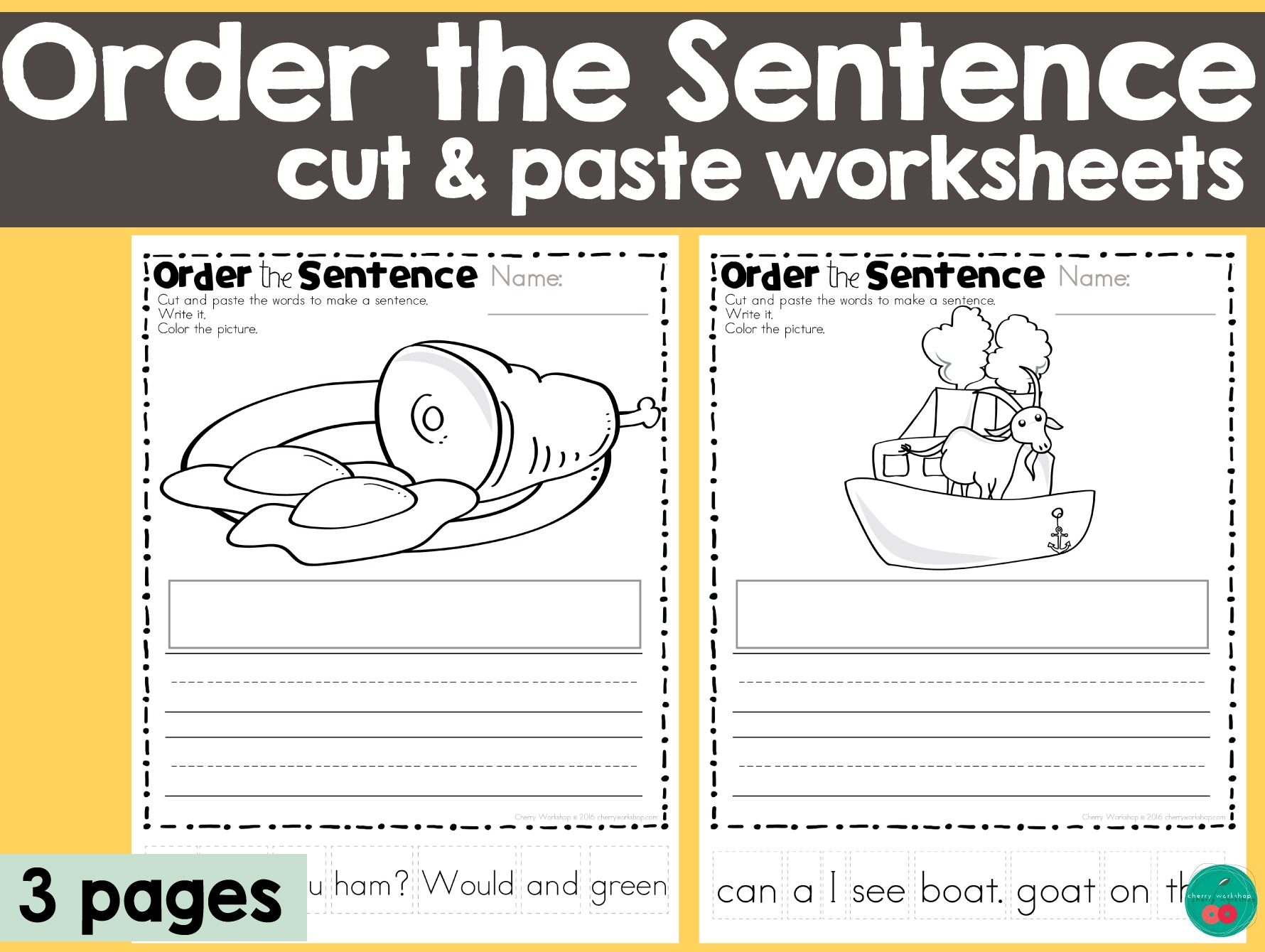 Order The Sentence Cut And Paste Activity For Green Eggs And Ham Unit Dr Seuss Inspired Activity Order The Sentence Cut And Paste Activity For Green Eggs And Ham Unit Dr Seuss Inspired Activity