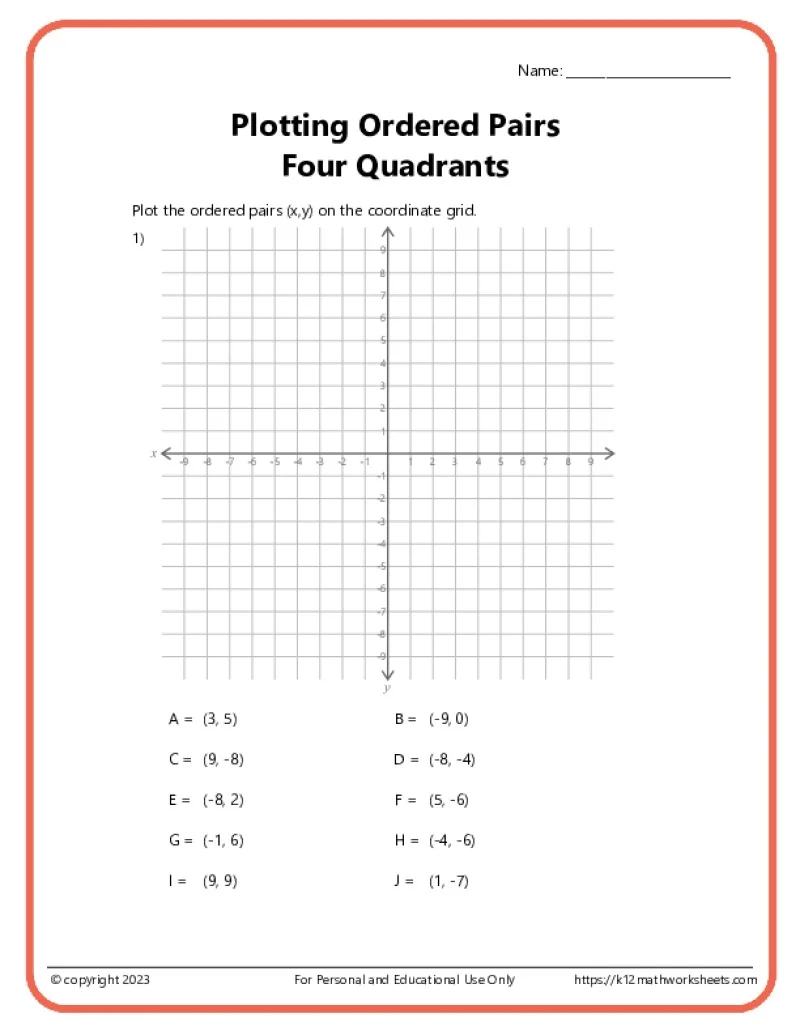 Coordinate Plane Worksheets Printable Coordinate Plane Worksheets Printable
