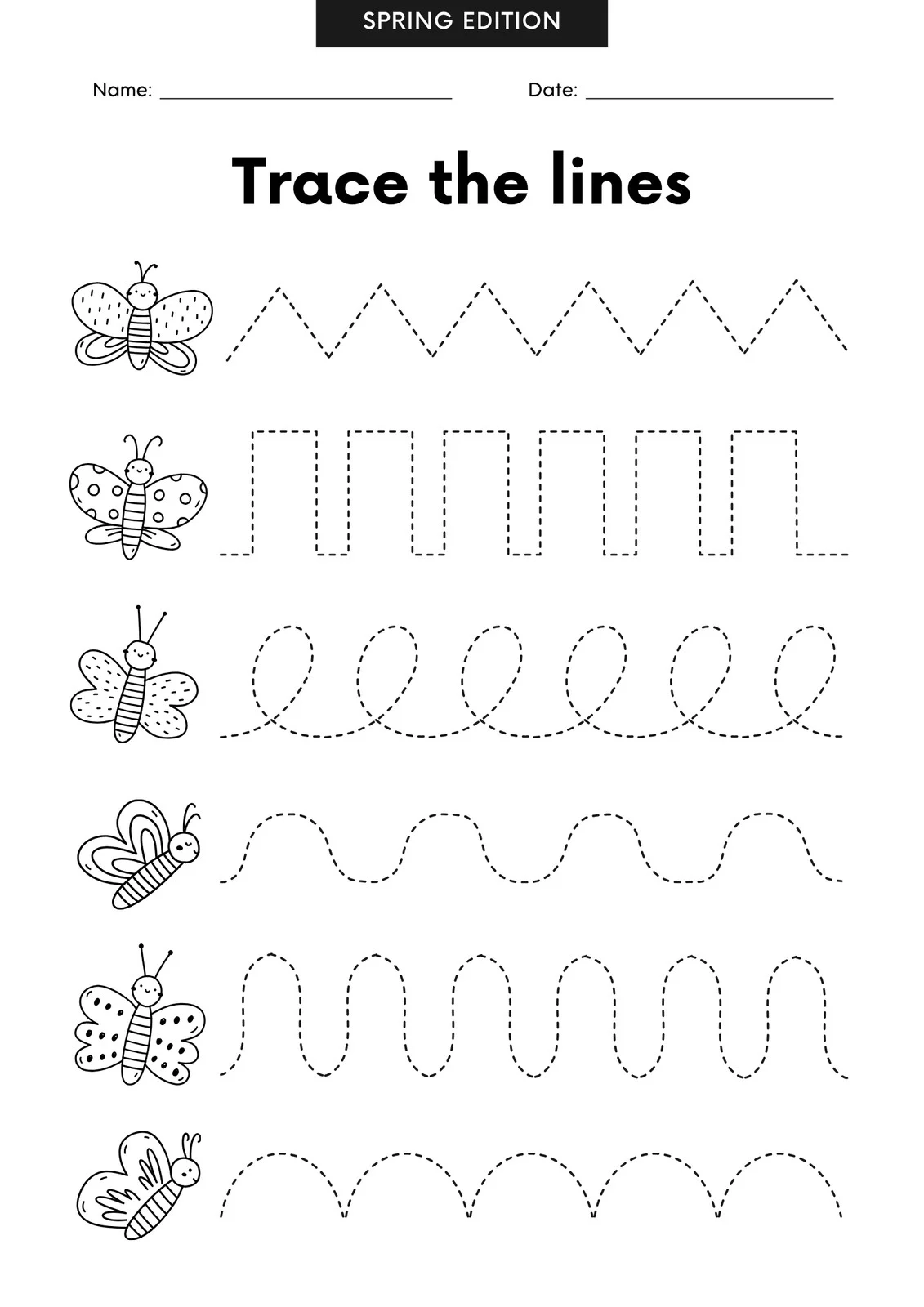 Page 3 Custom Printable Spring Worksheet Templates Canva