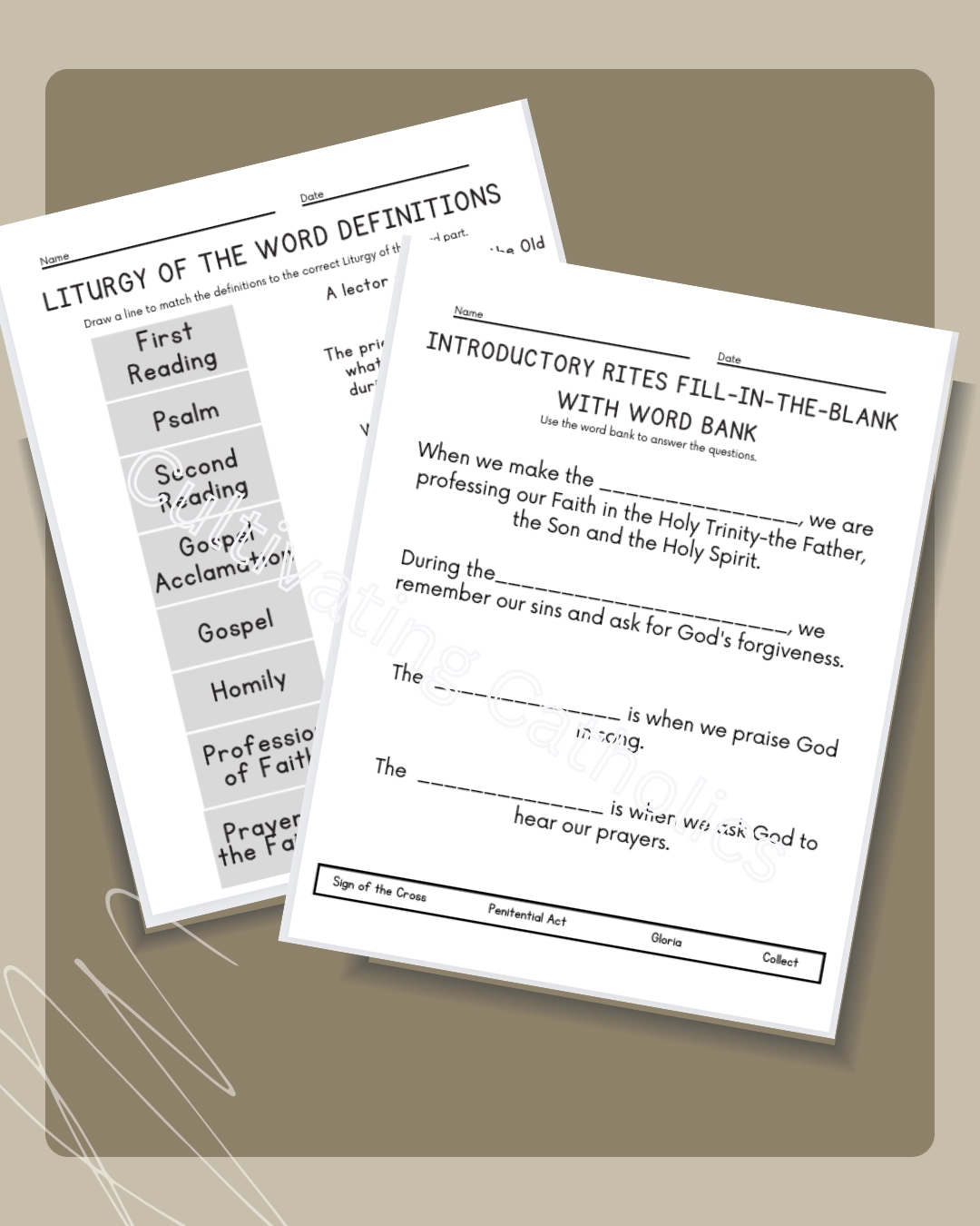 Printable Parts Of The Catholic Mass Worksheet Printable Parts Of The Catholic Mass Worksheet