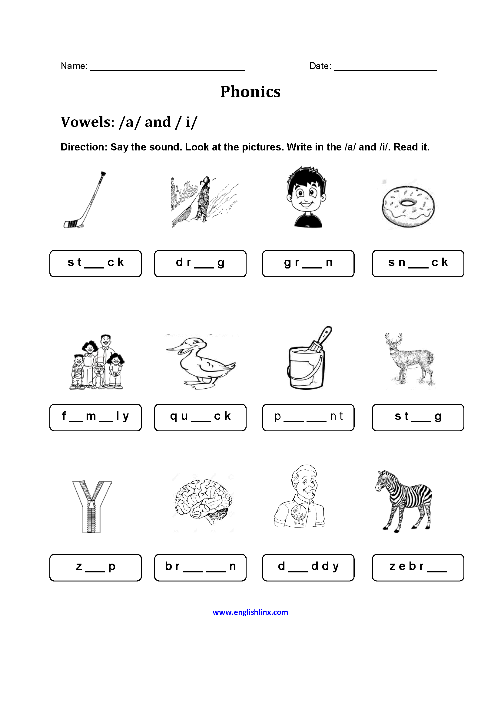 Free Printable Phonics Worksheet Free Printable Phonics Worksheet