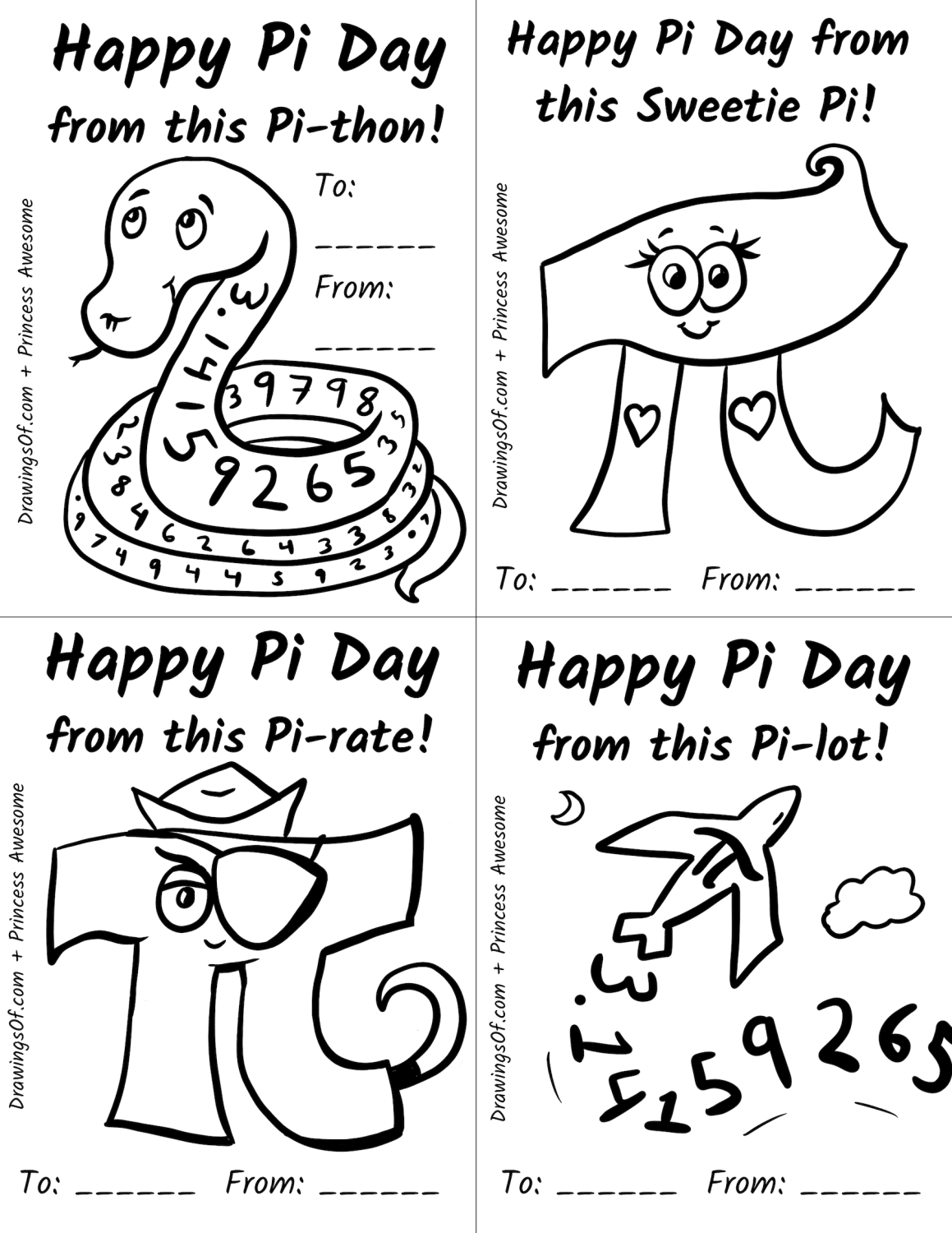 Pi Day Printable Art Activity Coloring Cute Cards FREE Pi Day Printable Art Activity Coloring Cute Cards FREE